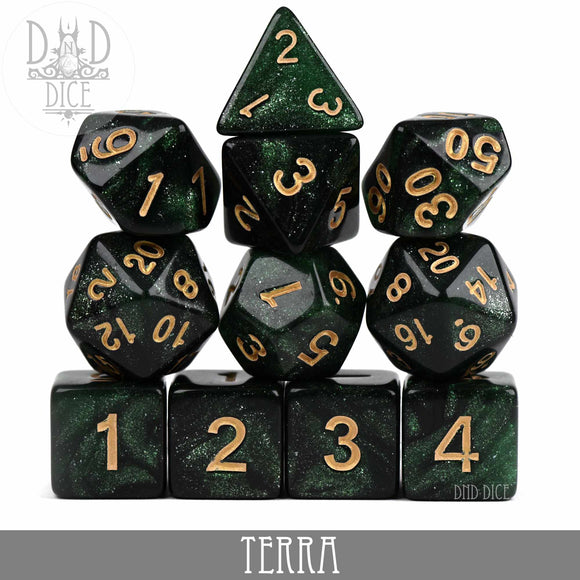 Terra Galaxy 7 or 11 Dice Set - Bards & Cards