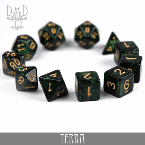 Terra Galaxy 7 or 11 Dice Set - Bards & Cards