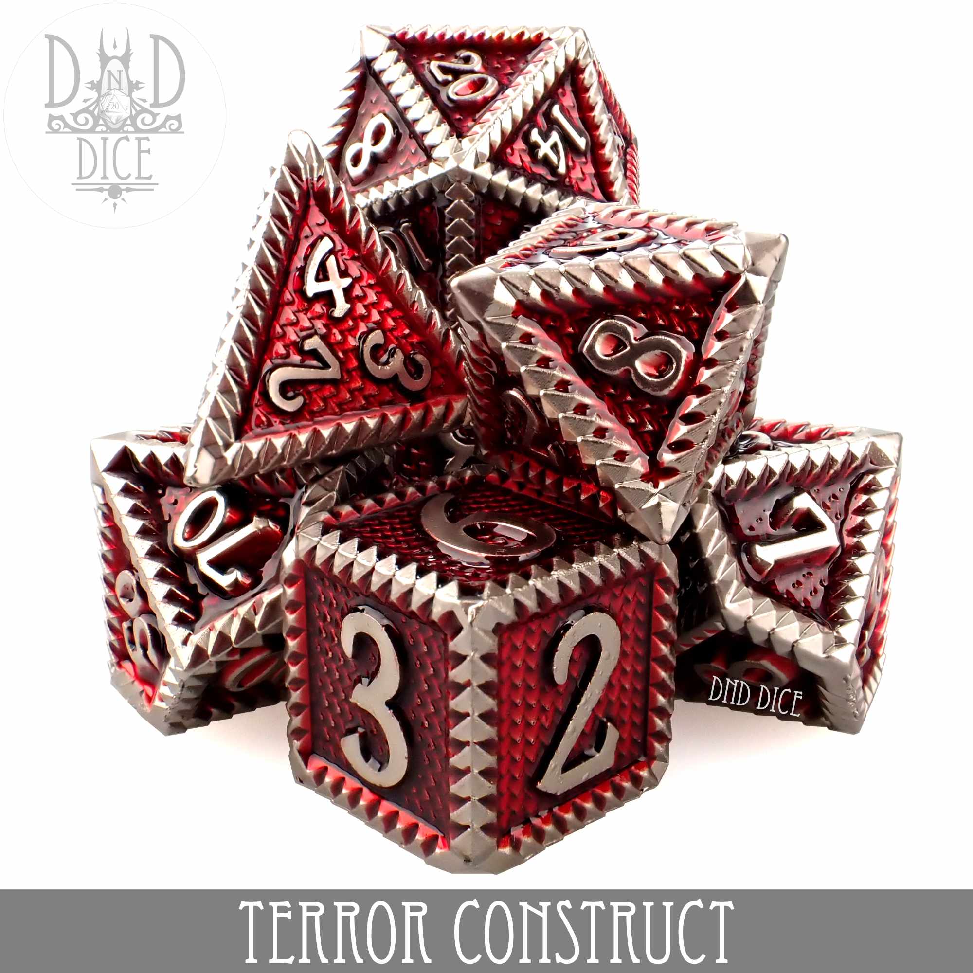 Terror Construct Metal Dice Set - Bards & Cards