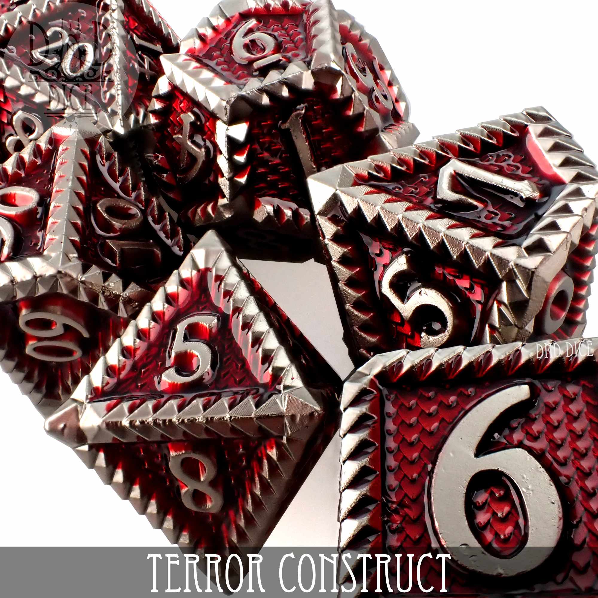 Terror Construct Metal Dice Set - Bards & Cards