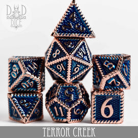 Terror Creek Metal Dice Set - Bards & Cards