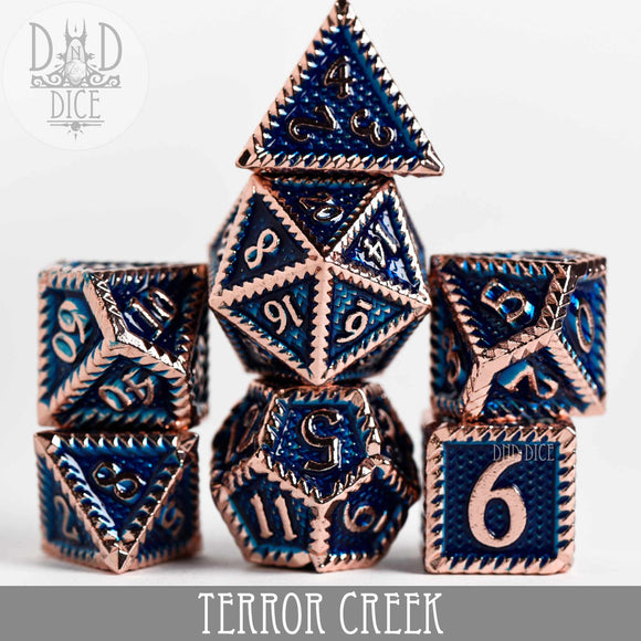 Terror Creek Metal Dice Set - Bards & Cards