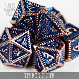 Terror Creek Metal Dice Set - Bards & Cards