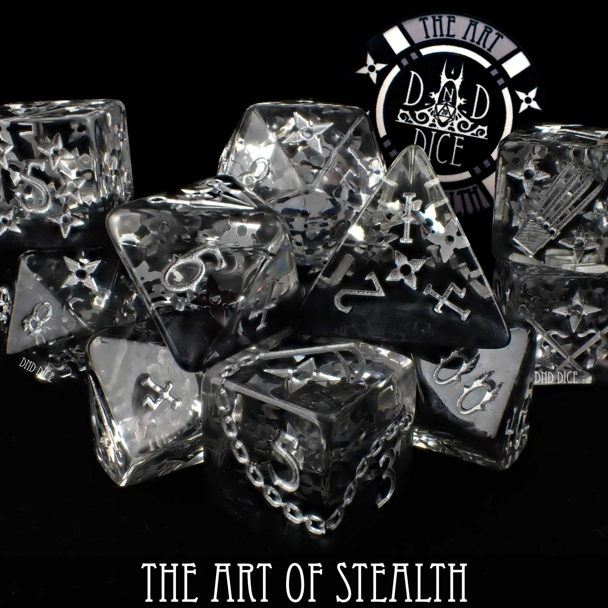 The Art of Stealth 11 Dice Set - Bards & Cards