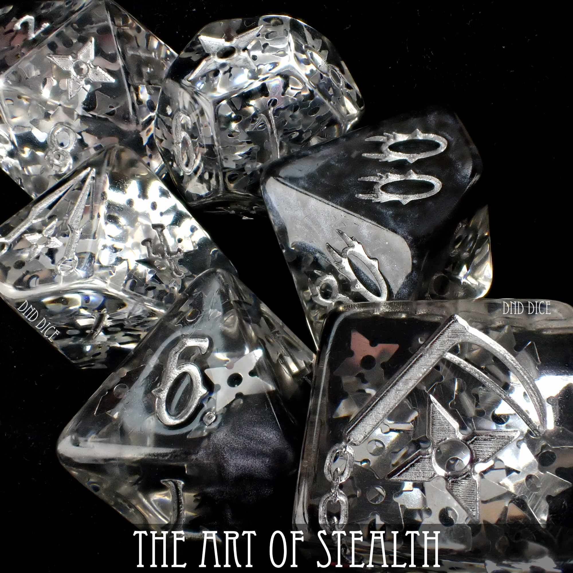 The Art of Stealth 11 Dice Set - Bards & Cards