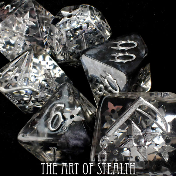 The Art of Stealth 11 Dice Set - Bards & Cards