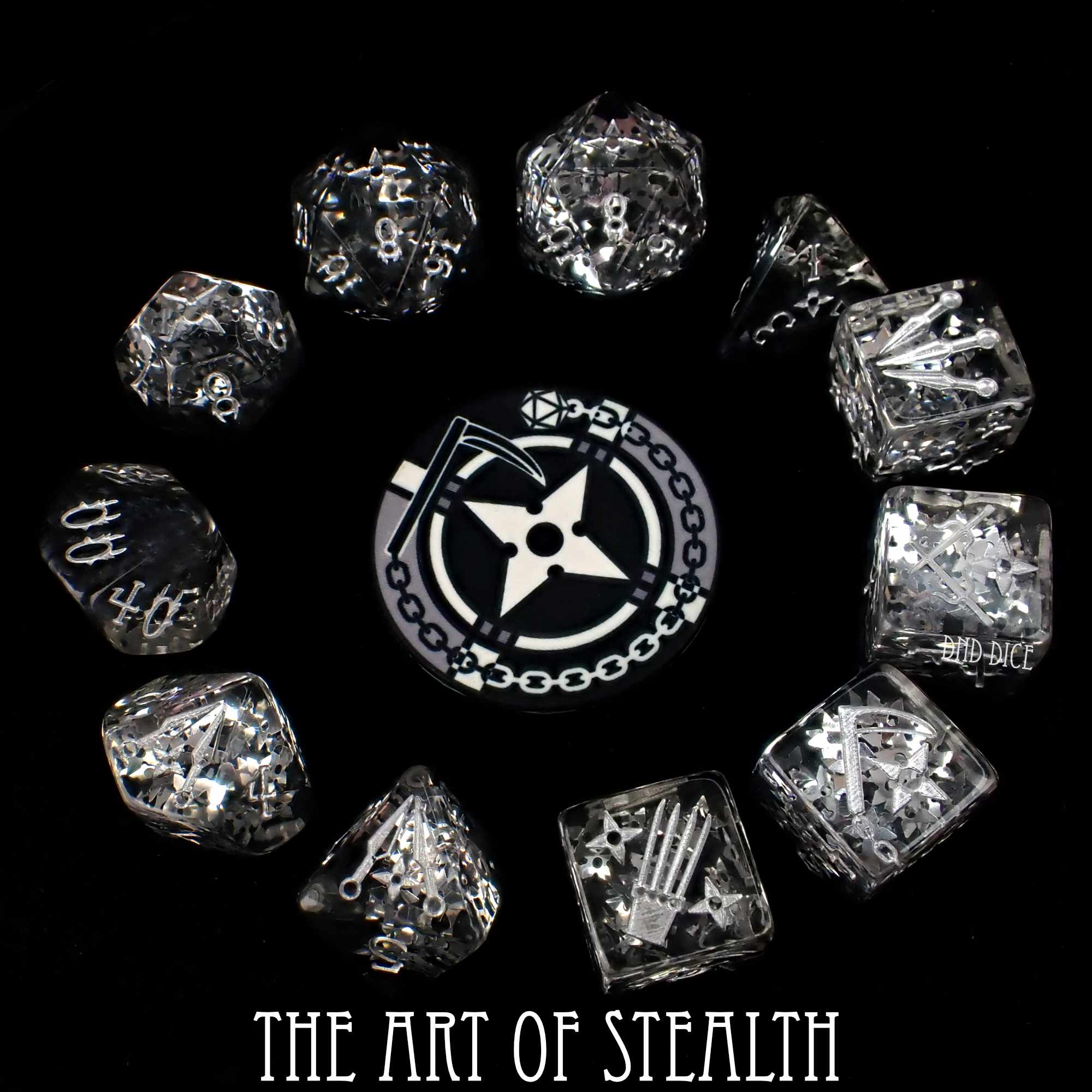 The Art of Stealth 11 Dice Set - Bards & Cards