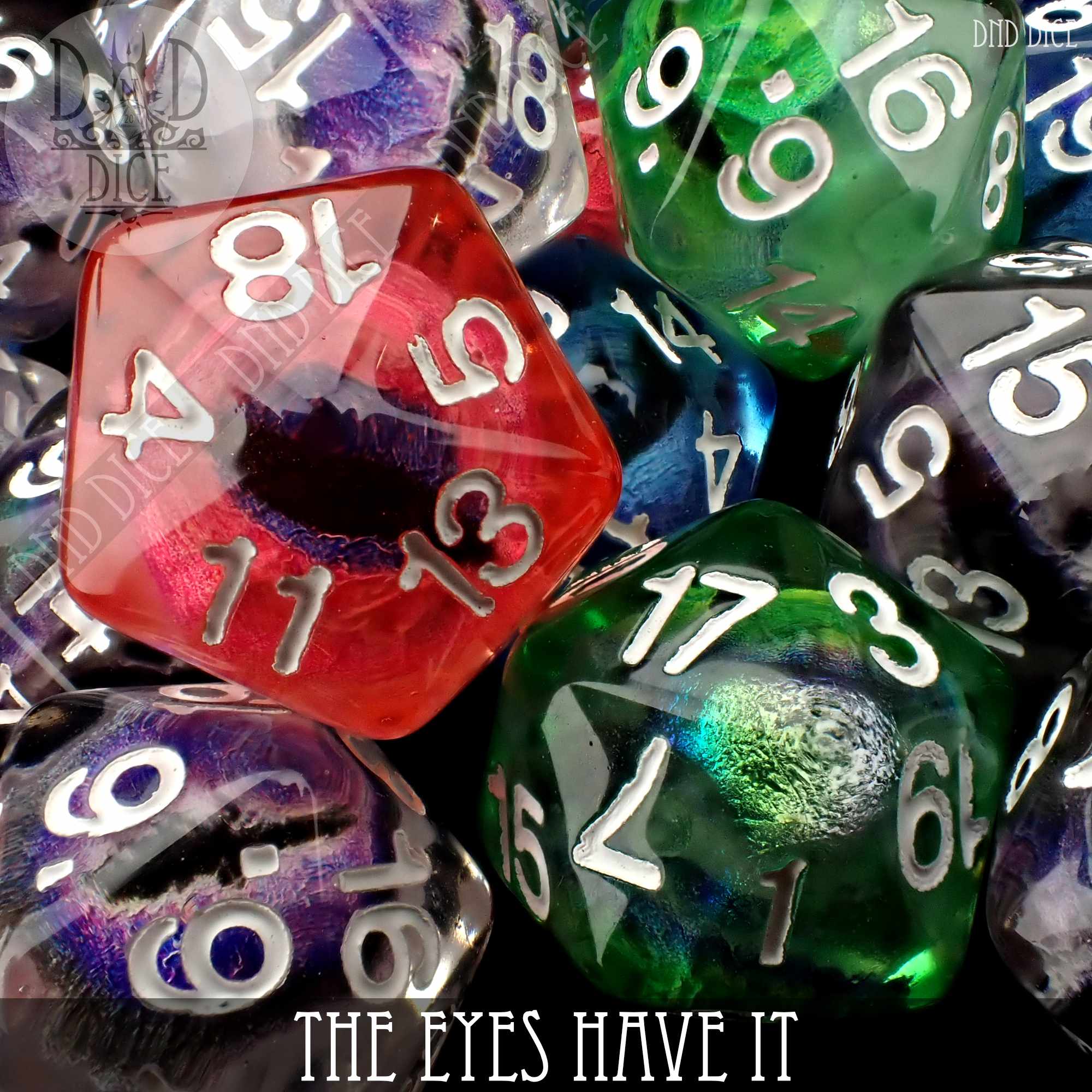 The Eyes Have It - Random Color D20 - Bards & Cards