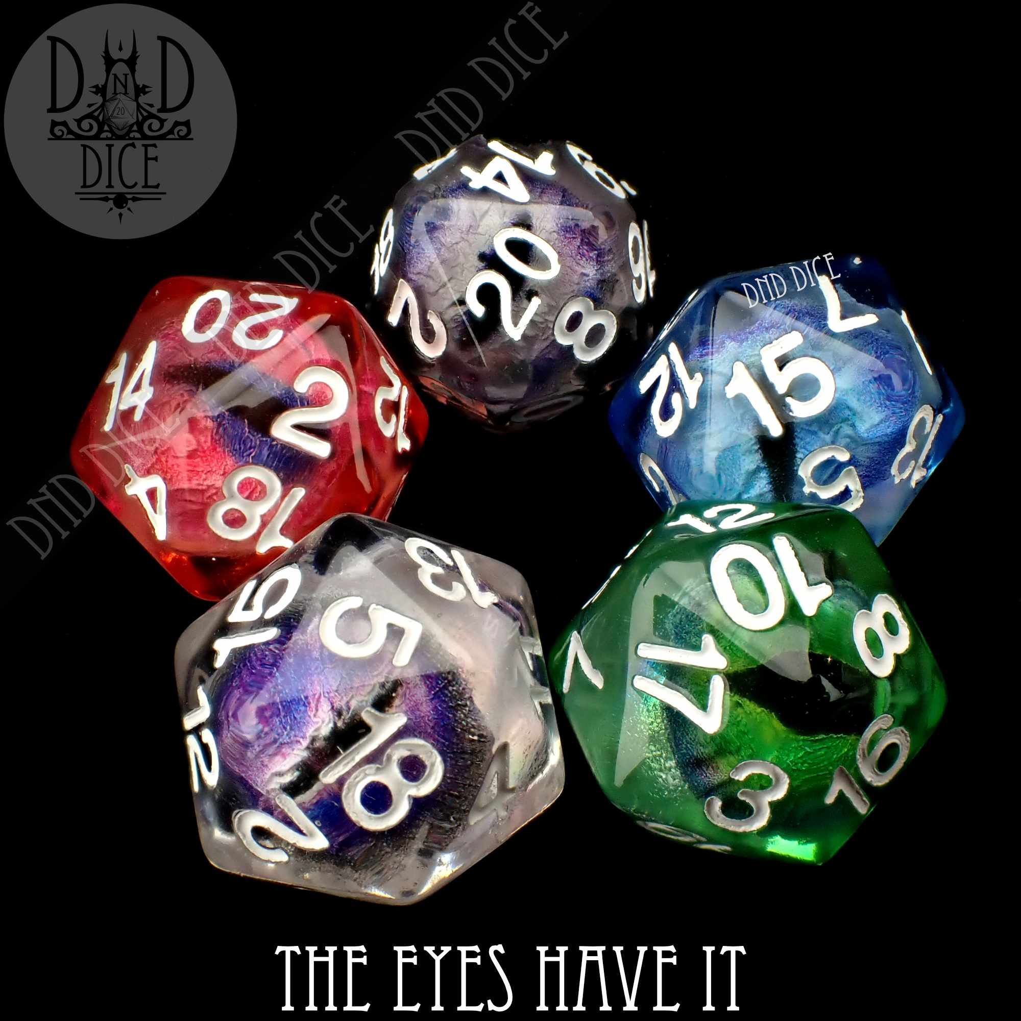 The Eyes Have It - Random Color D20 - Bards & Cards