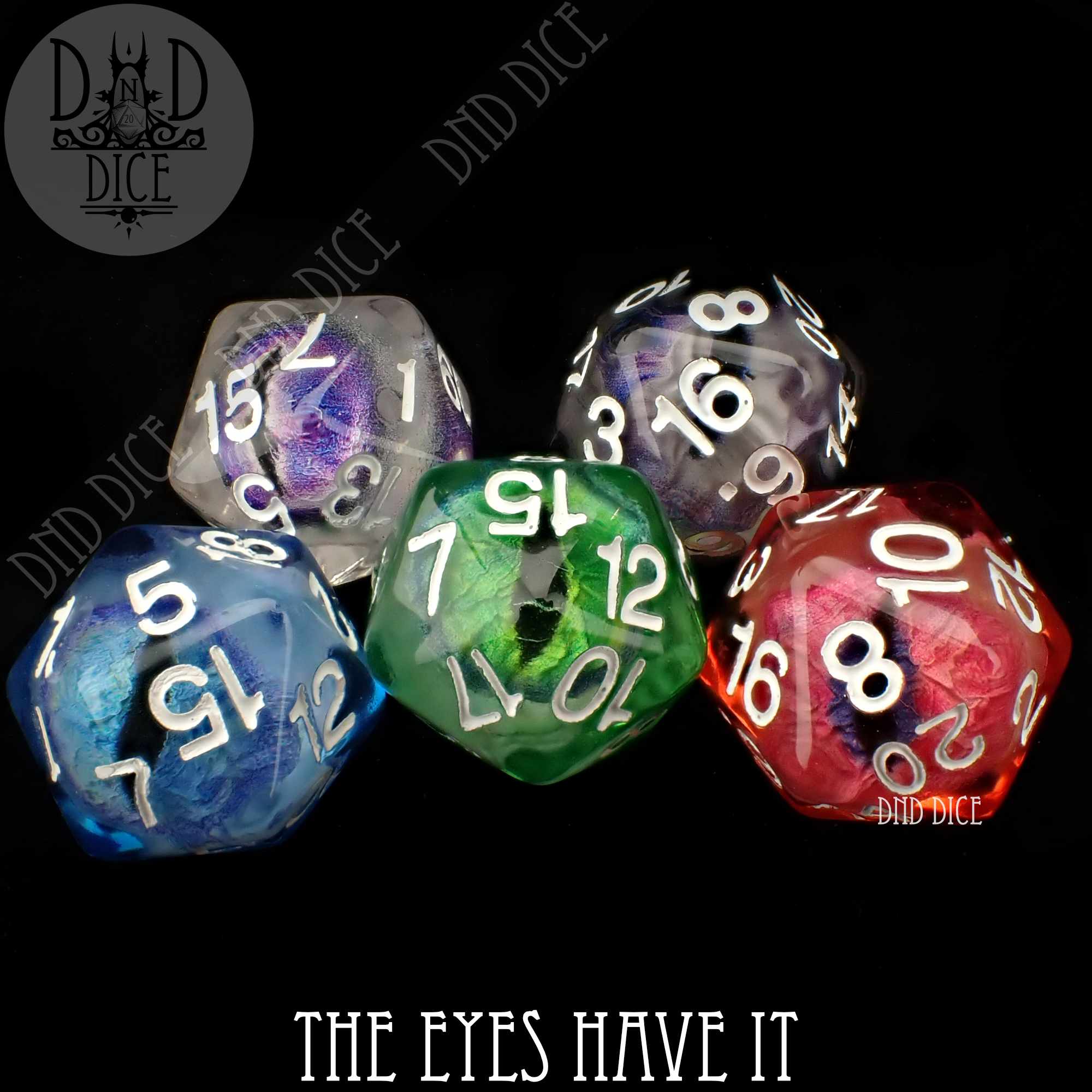 The Eyes Have It - Random Color D20 - Bards & Cards