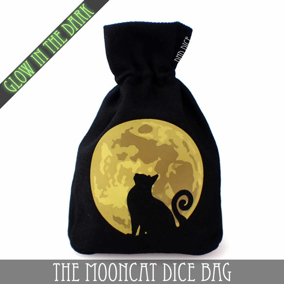 The Mooncat Dice Bag (Glow) - Bards & Cards