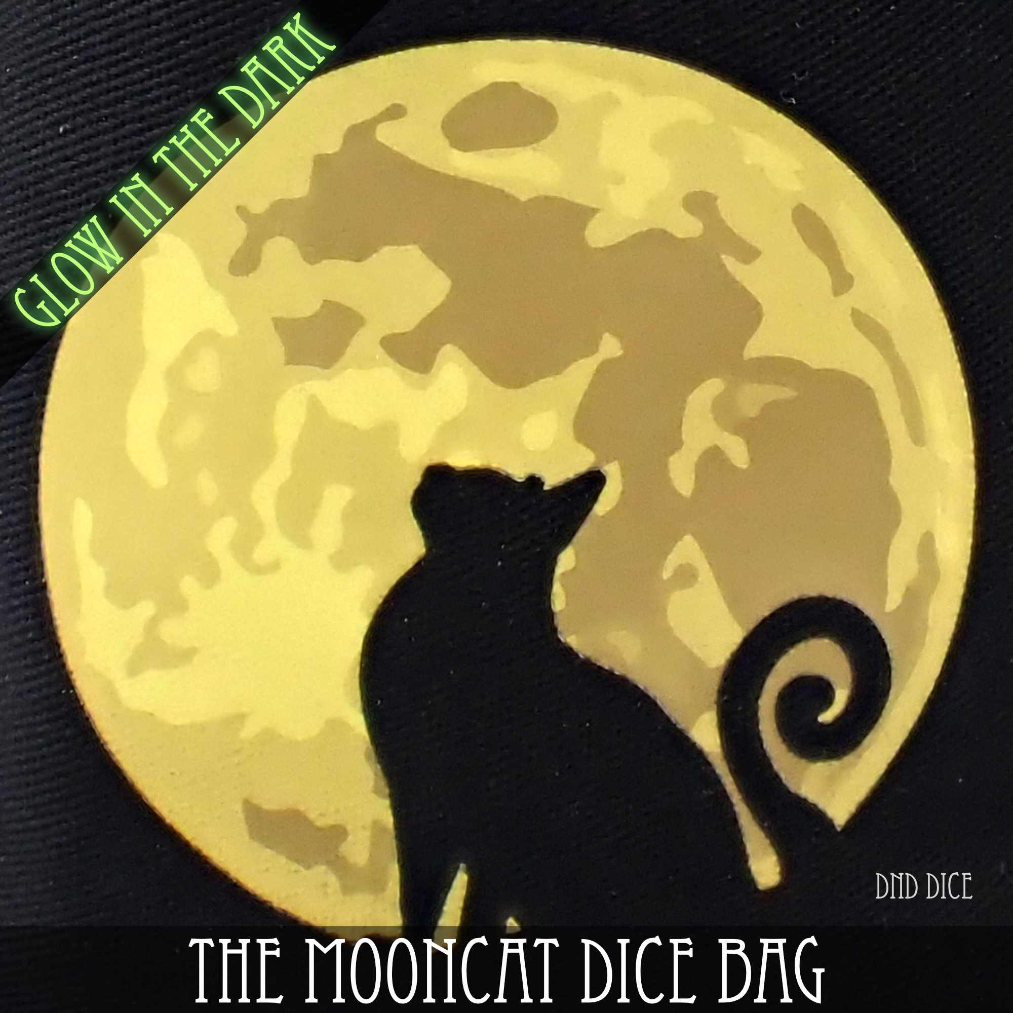 The Mooncat Dice Bag (Glow) - Bards & Cards
