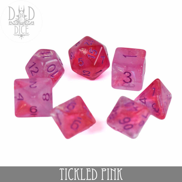 Tickled Pink Dice Set - Bards & Cards