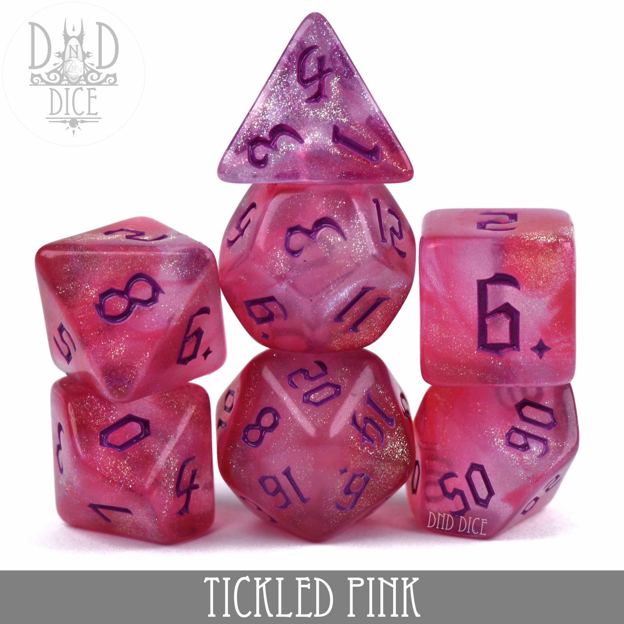 Tickled Pink Dice Set - Bards & Cards