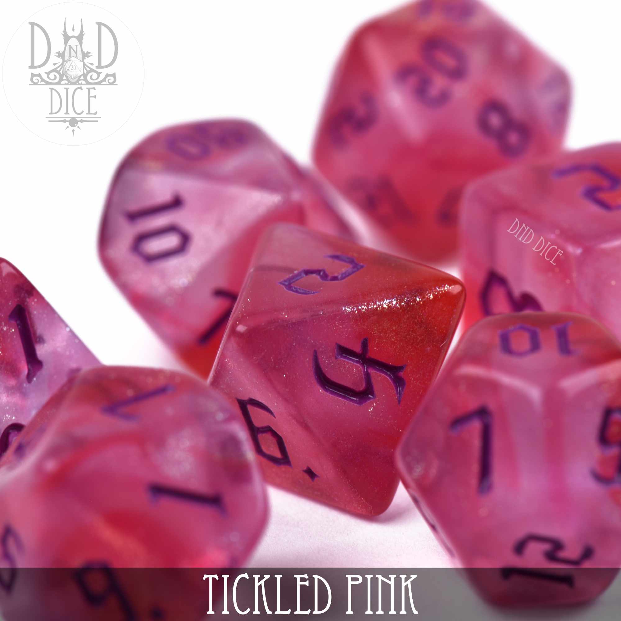 Tickled Pink Dice Set - Bards & Cards