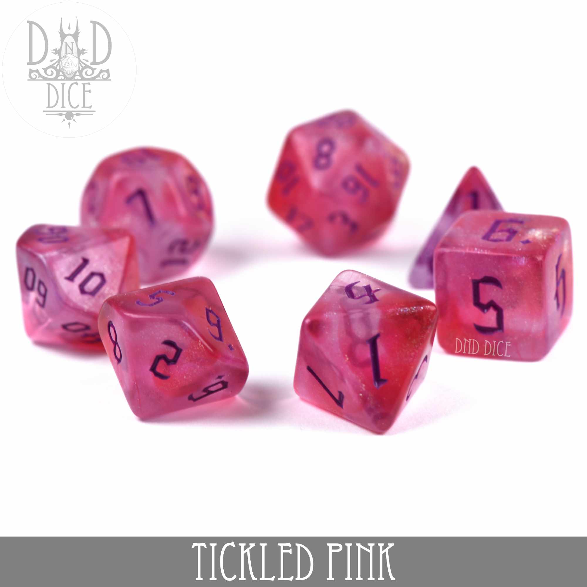 Tickled Pink Dice Set - Bards & Cards