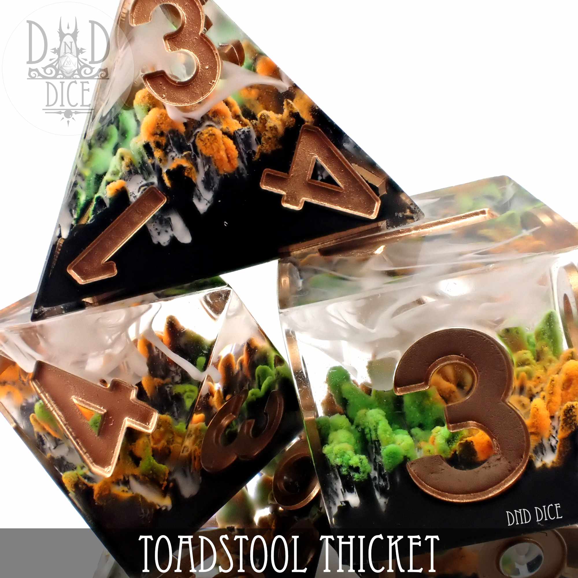 Toadstool Thicket Handmade Dice Set - Bards & Cards