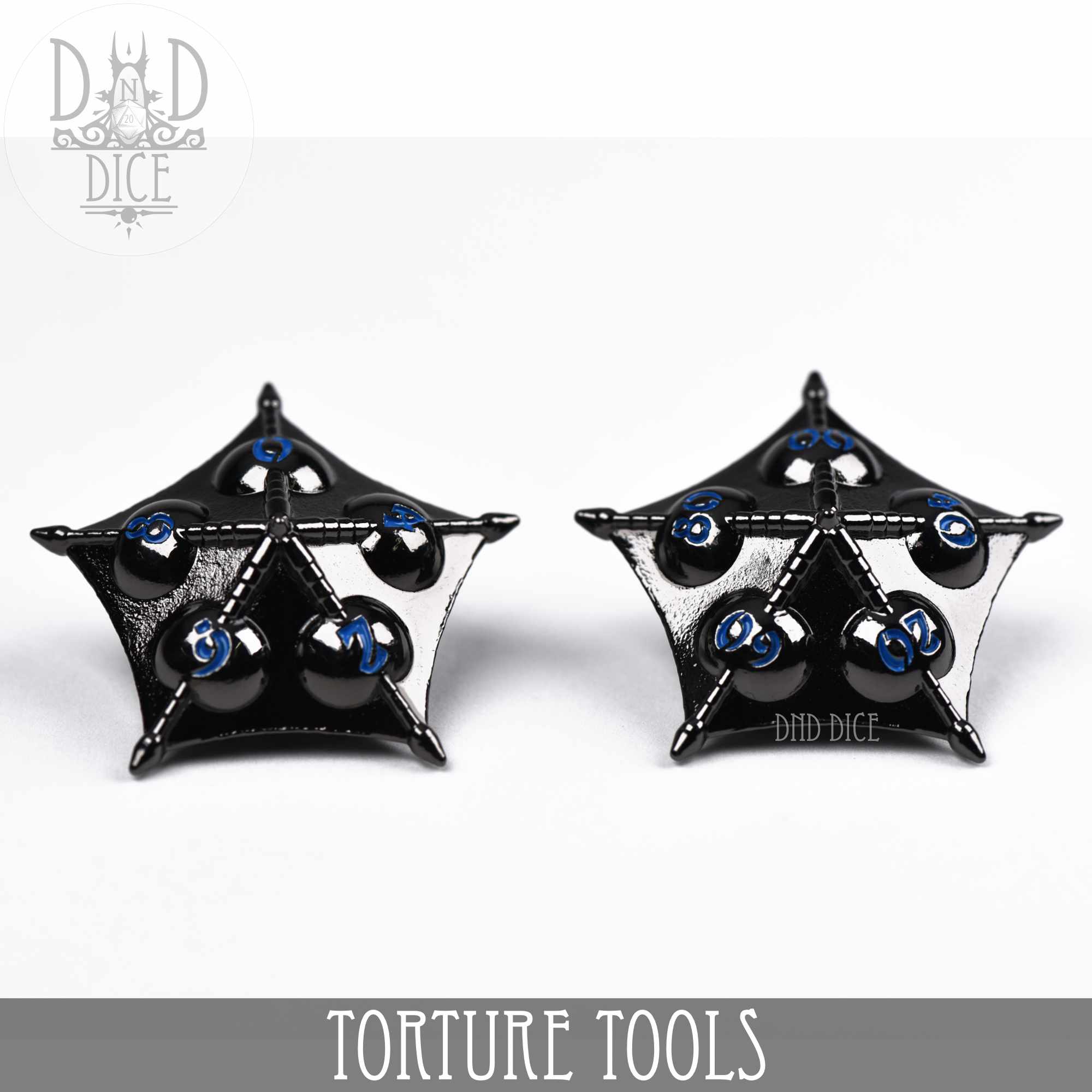 Torture Tools Blue - Metal Dice Set - Bards & Cards