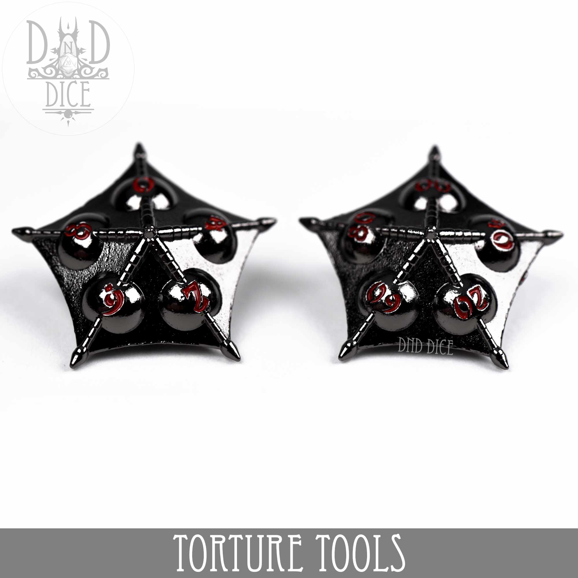 Torture Tools Red - Metal Dice Set - Bards & Cards