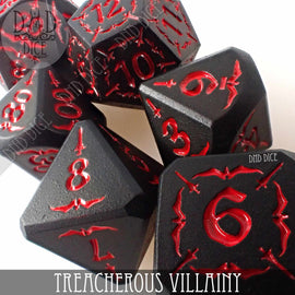 Treacherous Villainy Metal Dice Set - Bards & Cards