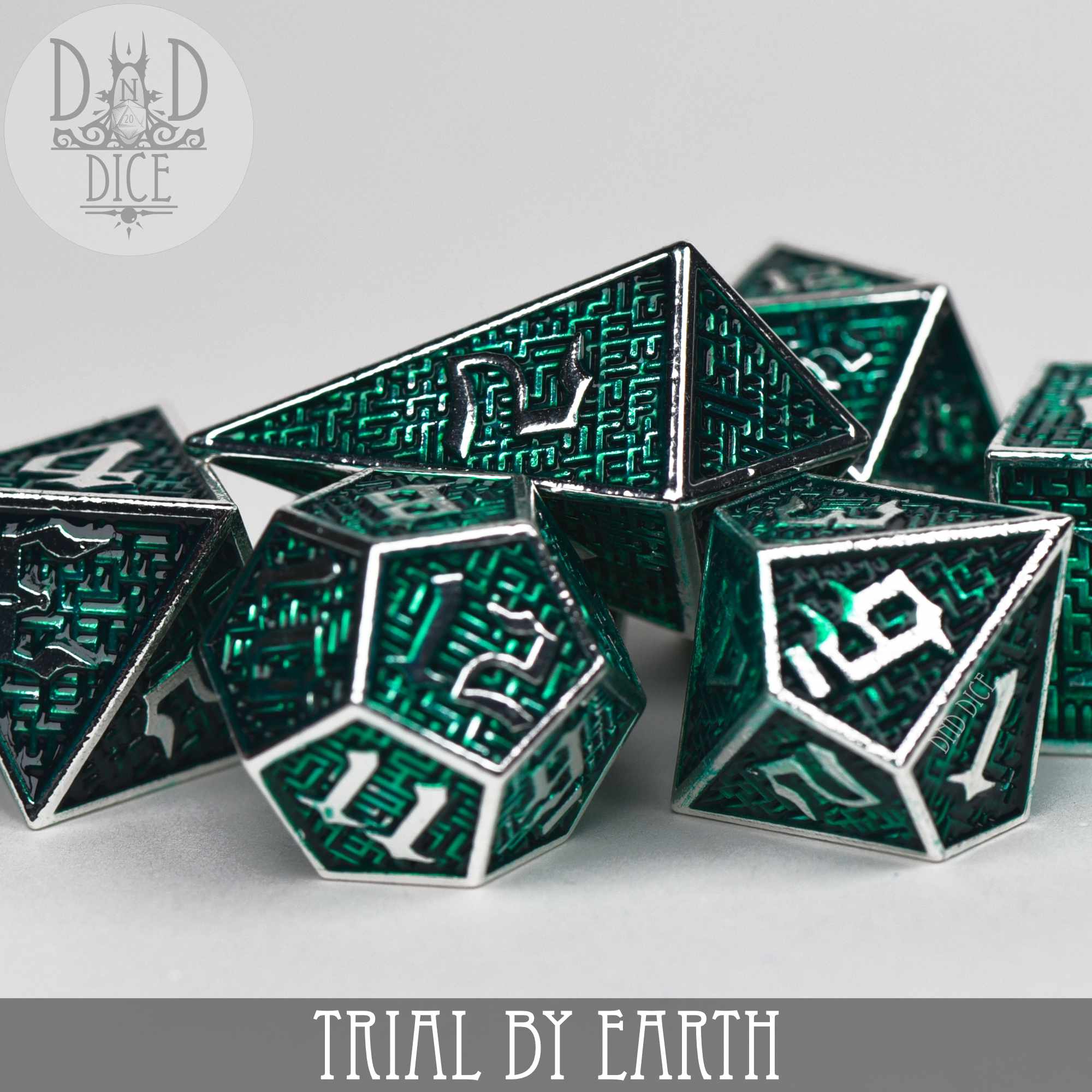 Trial By Earth Metal Dice Set - Bards & Cards