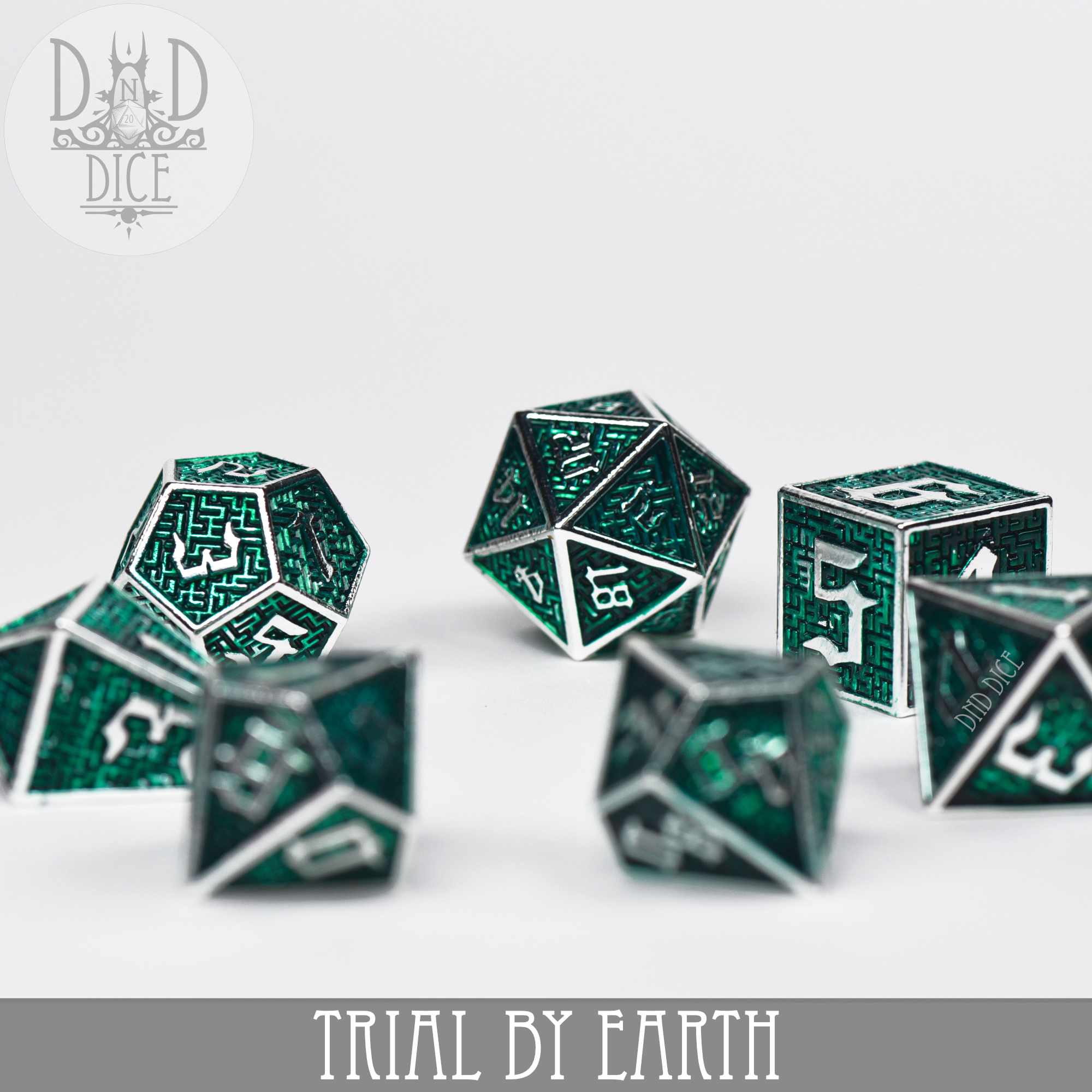 Trial By Earth Metal Dice Set - Bards & Cards