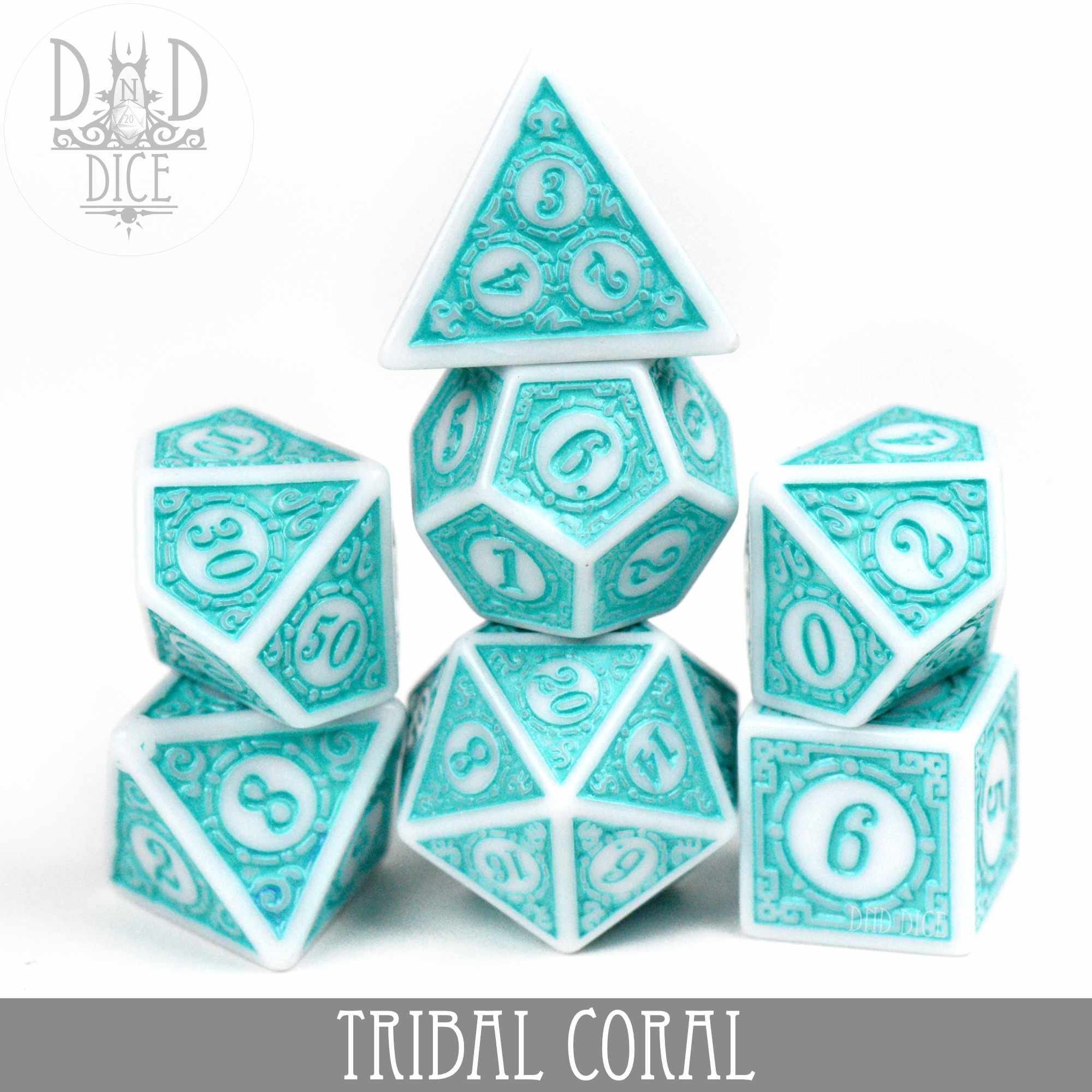 Tribal Coral Dice Set - Bards & Cards