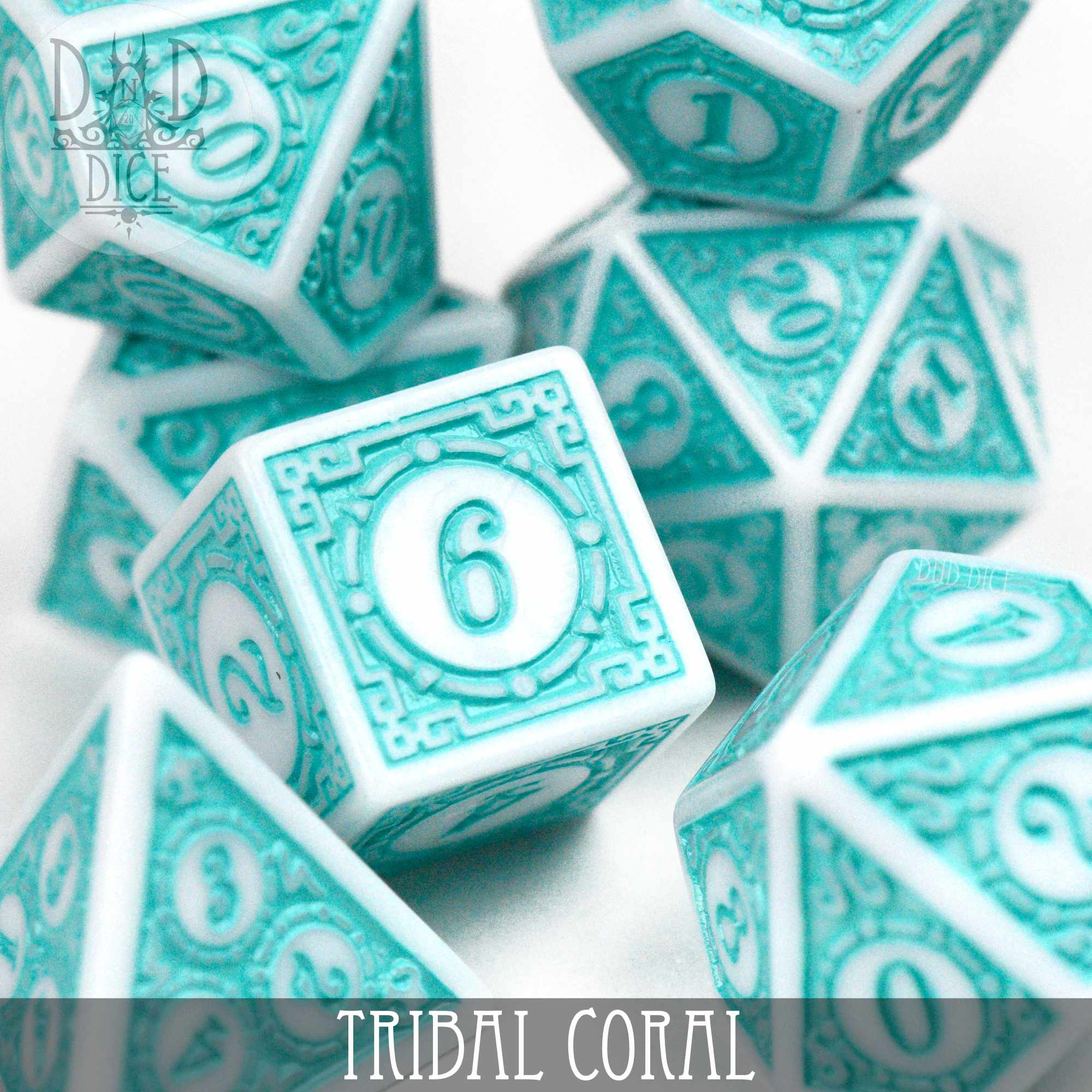 Tribal Coral Dice Set - Bards & Cards