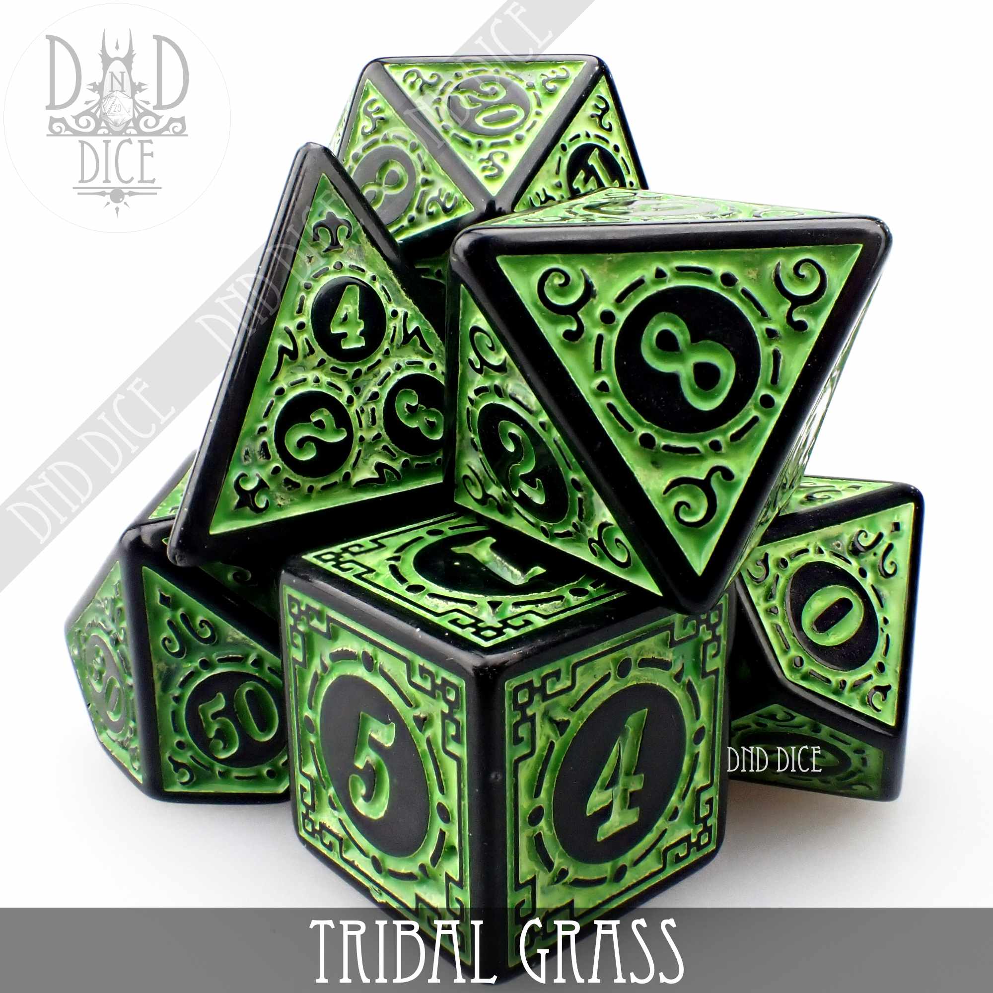 Tribal Grass Dice Set - Bards & Cards