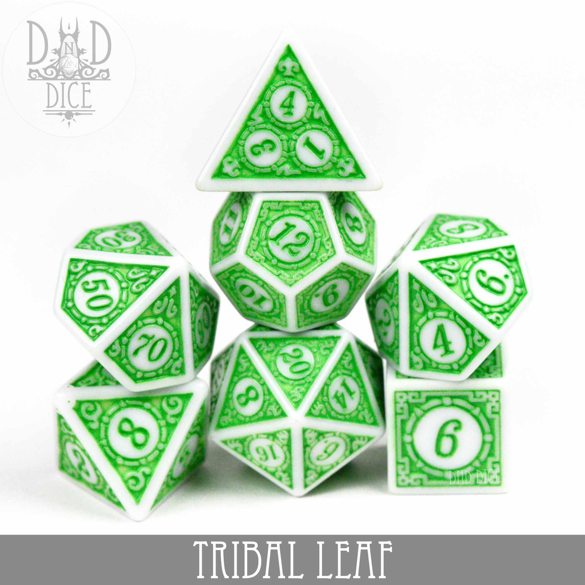 Tribal Leaf Dice Set - Bards & Cards