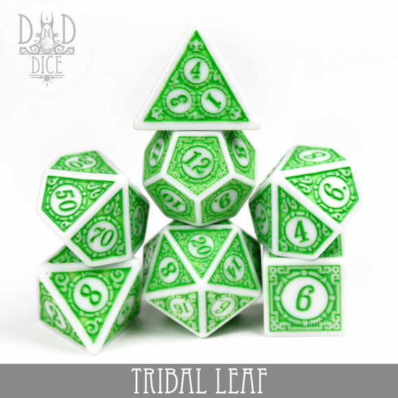 Tribal Leaf Dice Set - Bards & Cards