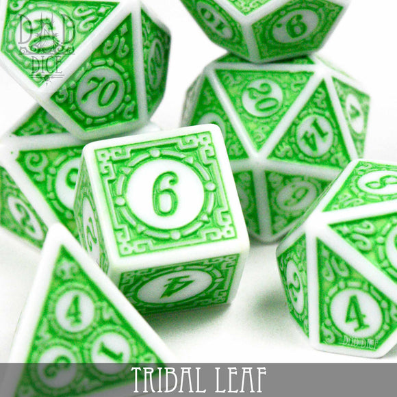 Tribal Leaf Dice Set - Bards & Cards