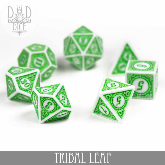Tribal Leaf Dice Set - Bards & Cards