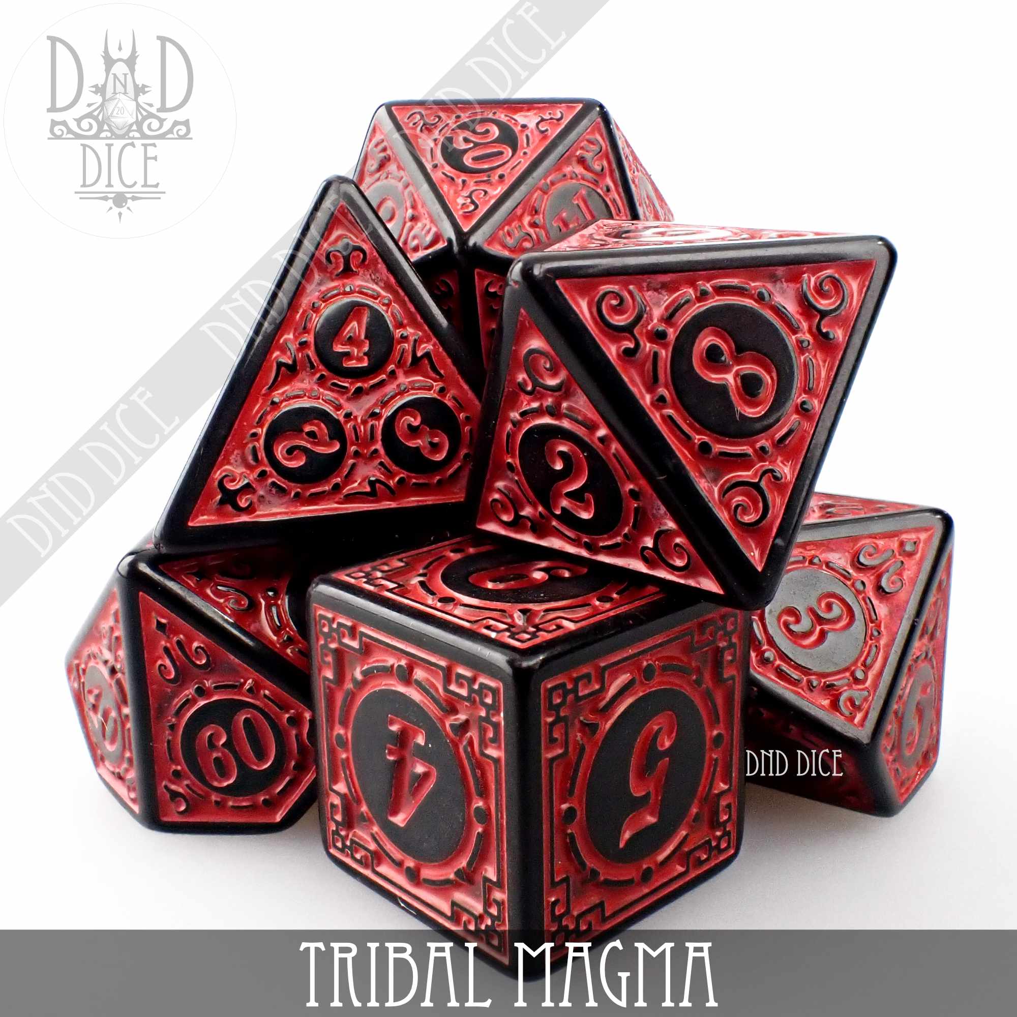 Tribal Magma Dice Set - Bards & Cards