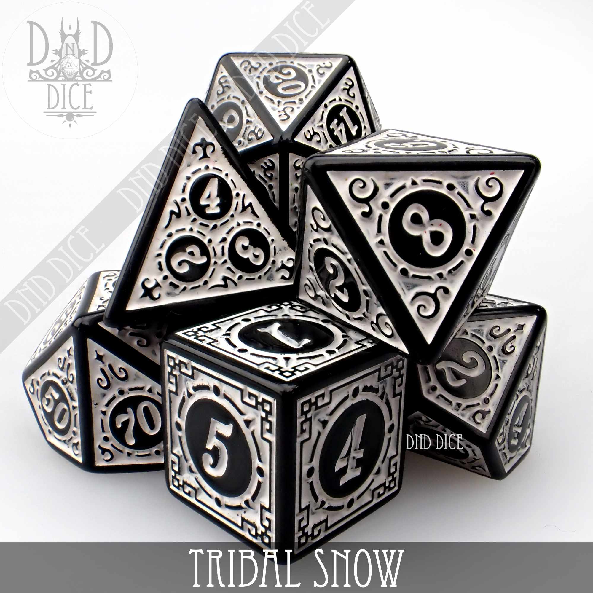 Tribal Snow Dice Set - Bards & Cards