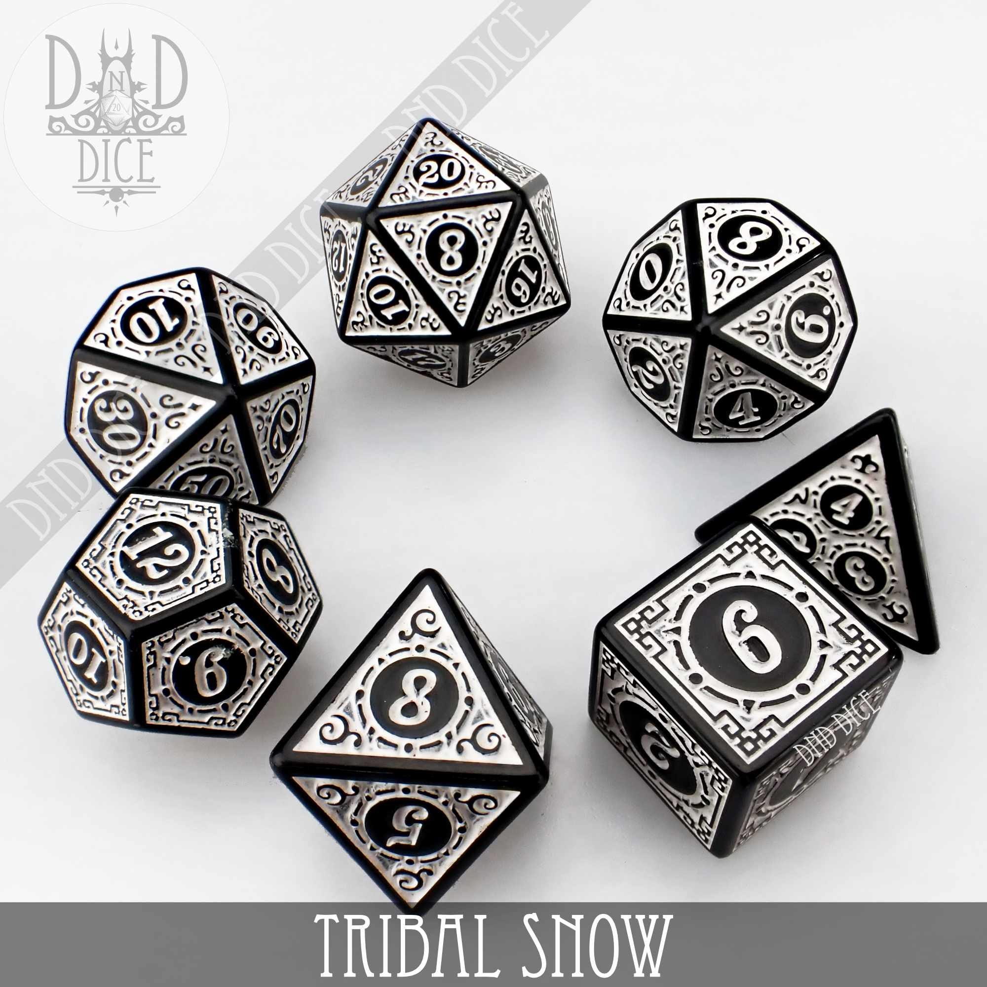 Tribal Snow Dice Set - Bards & Cards