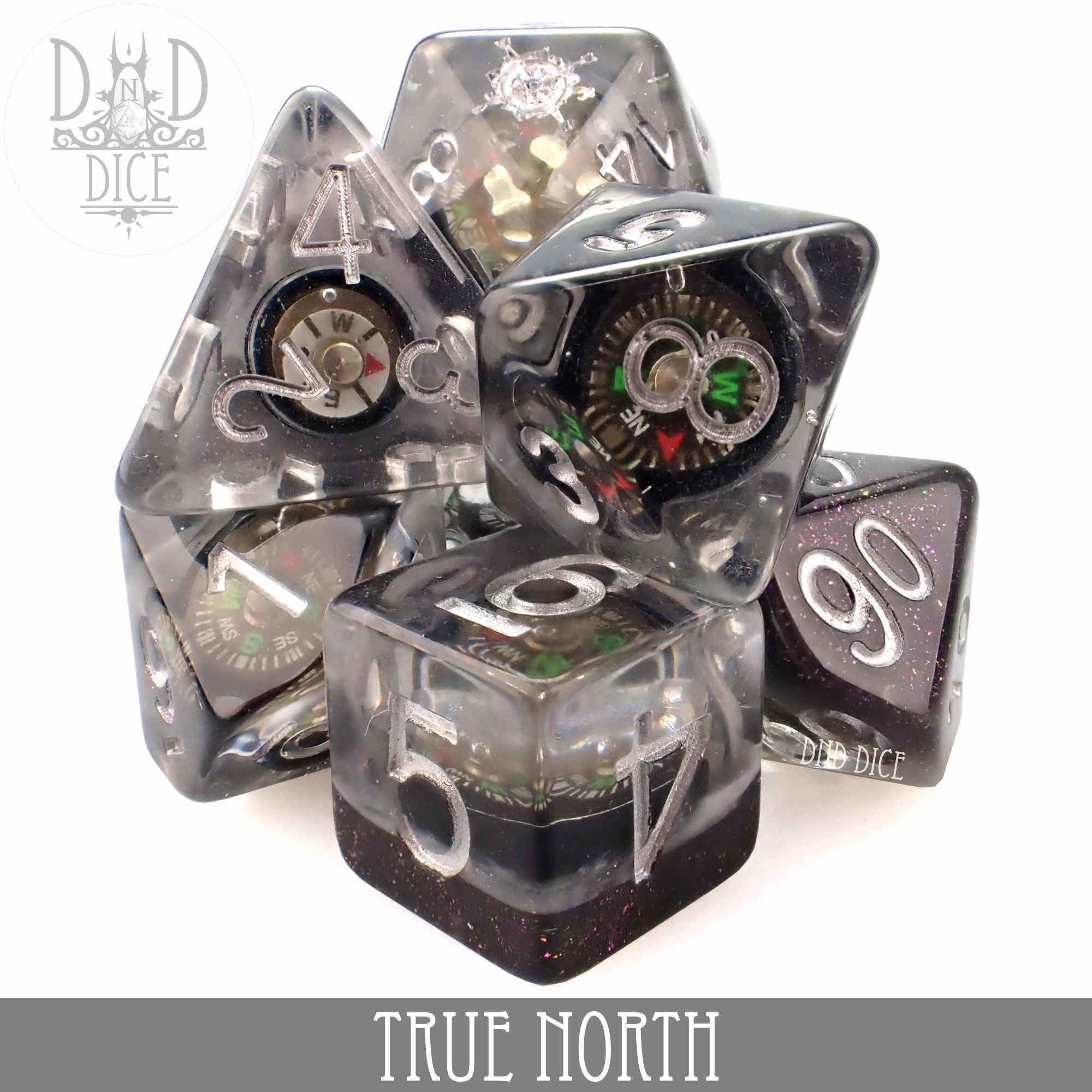 True North Dice Set (Real Compass) - Bards & Cards