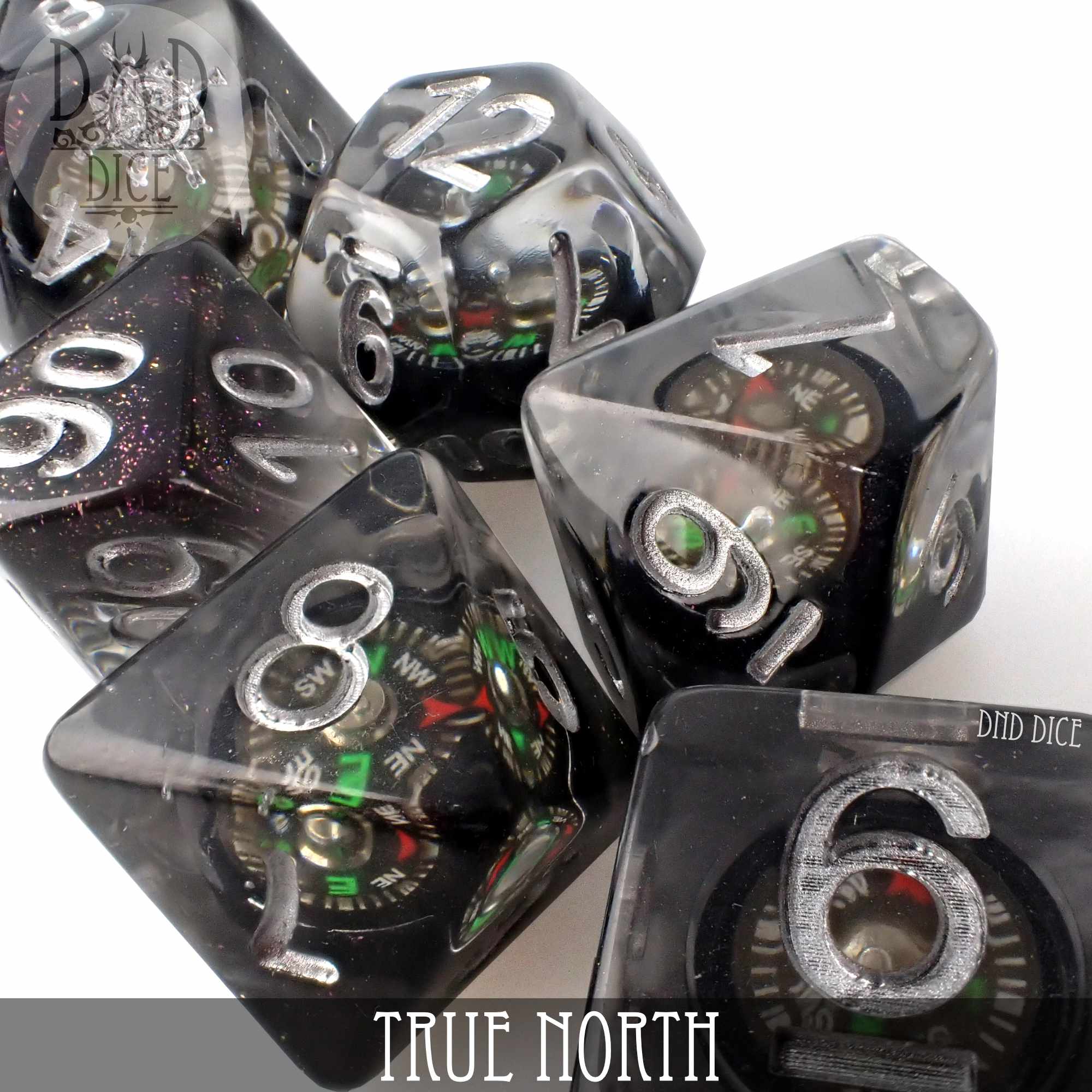 True North Dice Set (Real Compass) - Bards & Cards