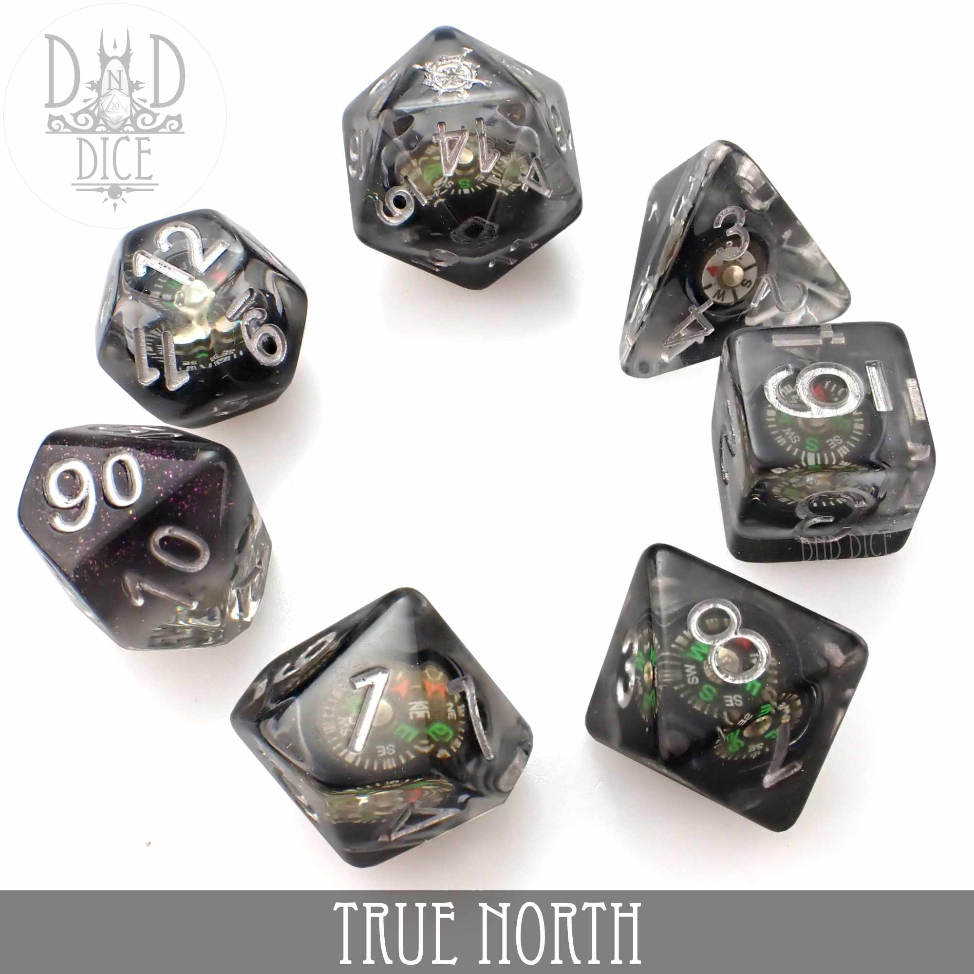 True North Dice Set (Real Compass) - Bards & Cards