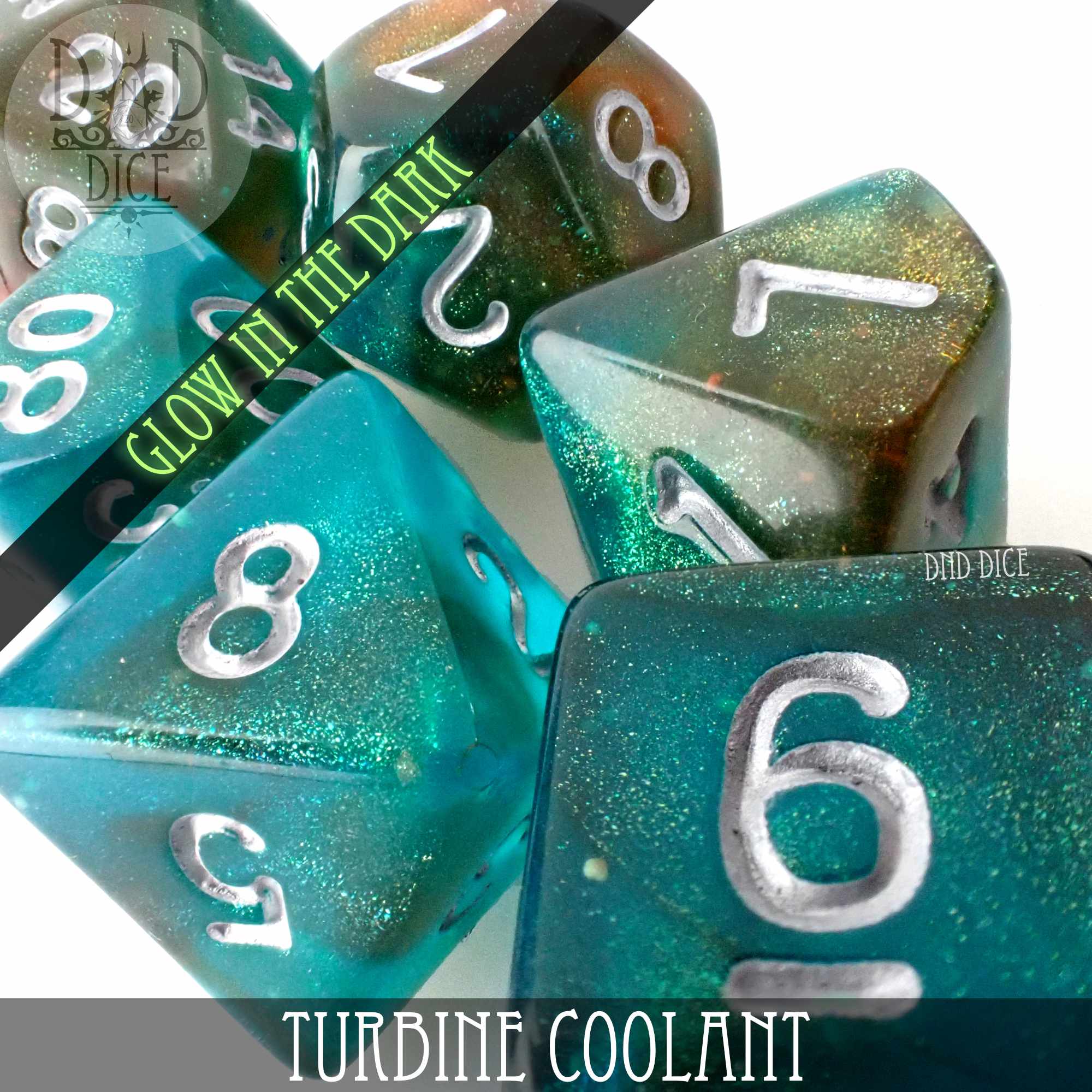 Turbine Coolant Glow in the Dark Dice Set - Bards & Cards