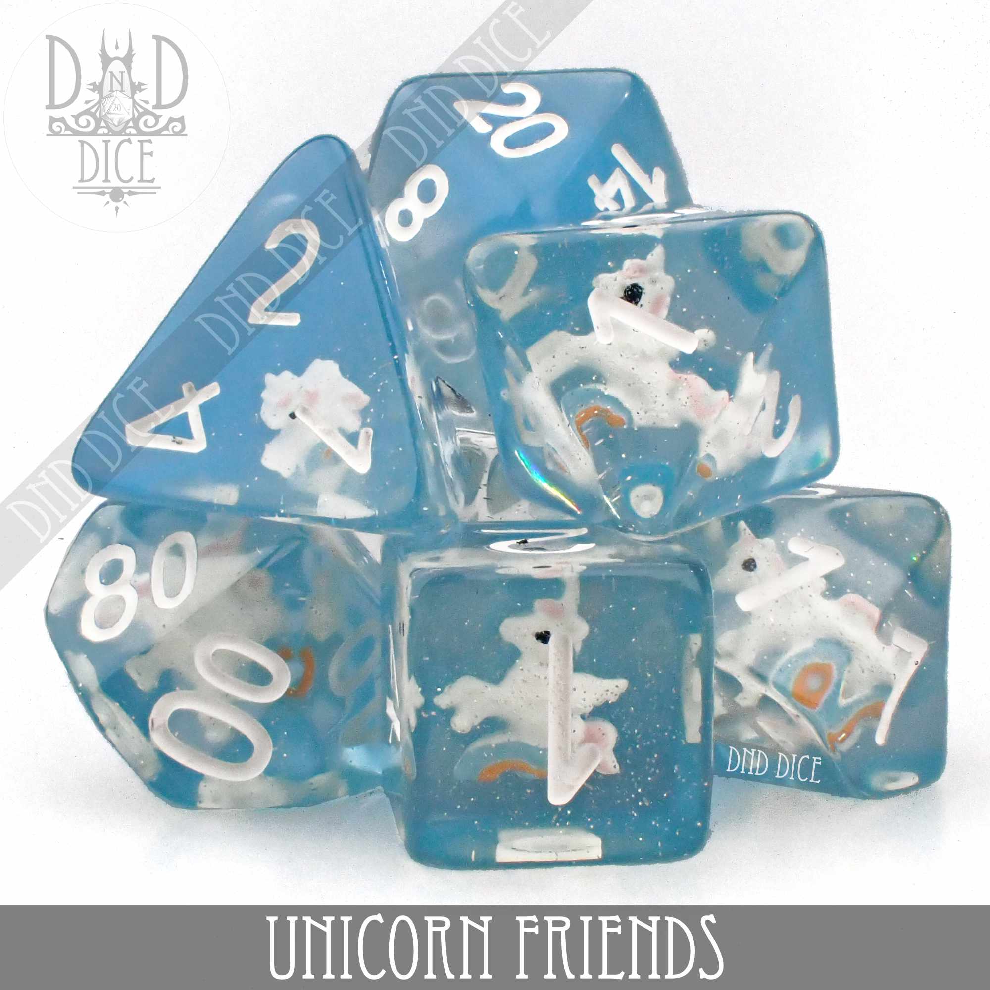 Unicorn Friends Dice Set - Bards & Cards