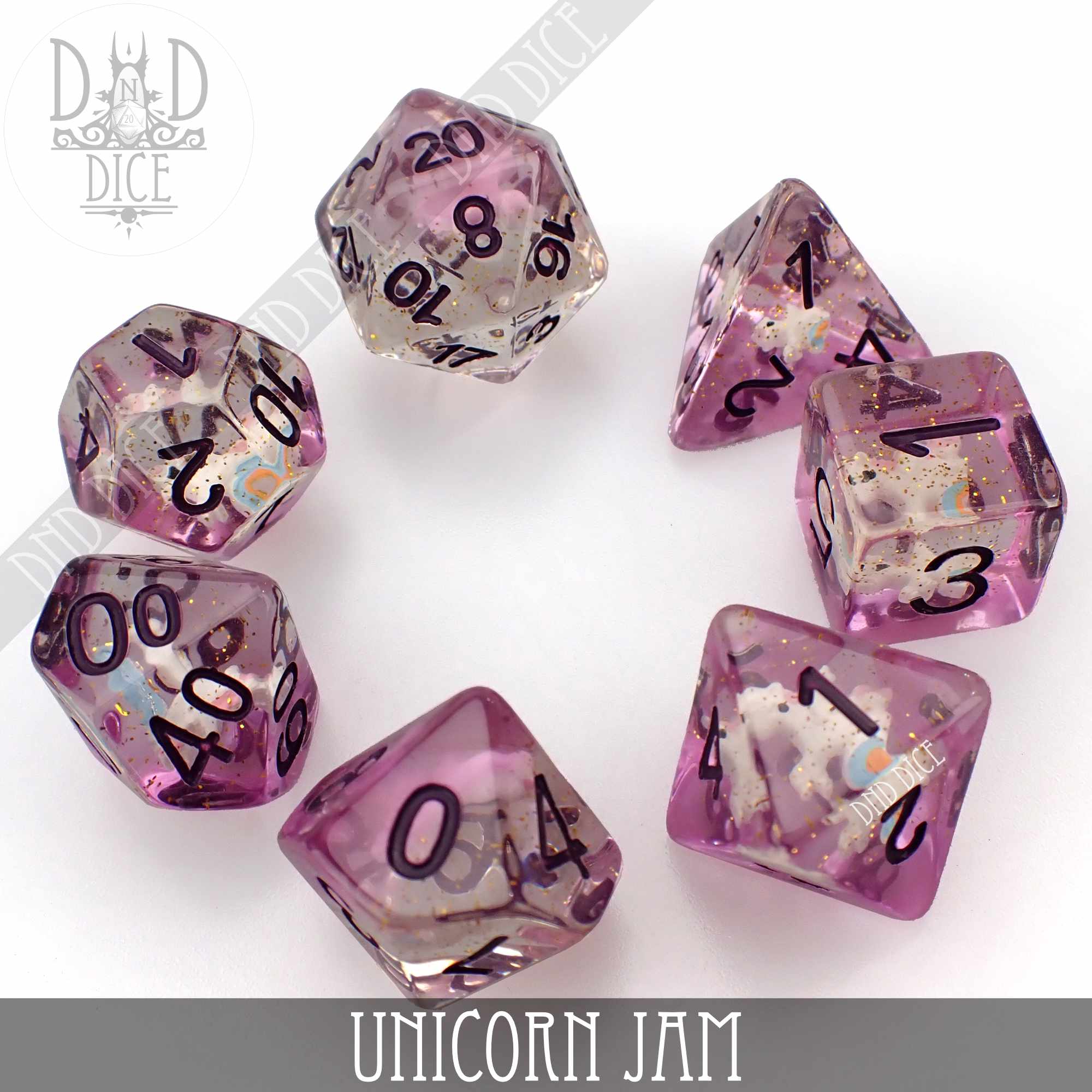 Unicorn Jam Dice Set - Bards & Cards