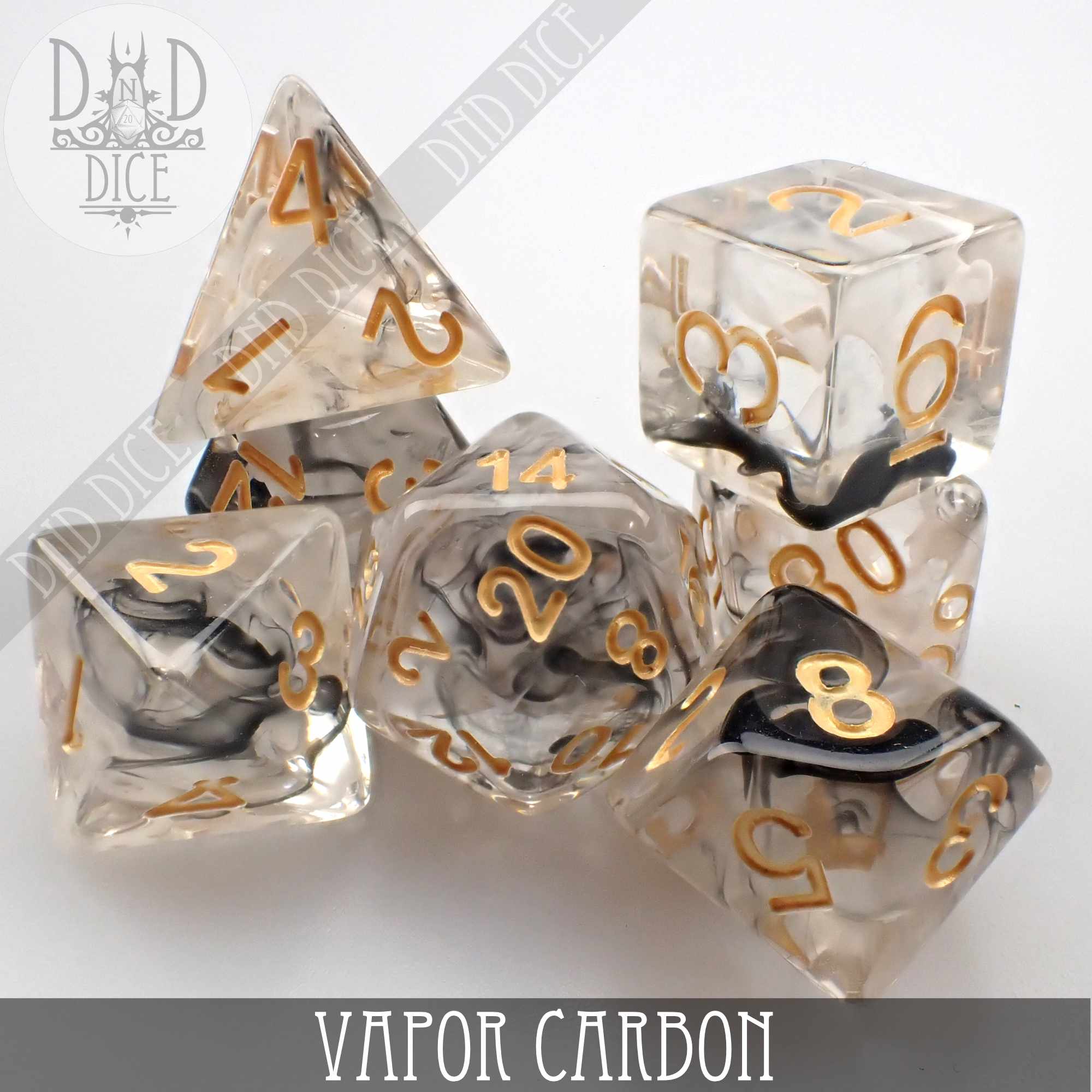 Vapor Carbon Dice Set - Bards & Cards