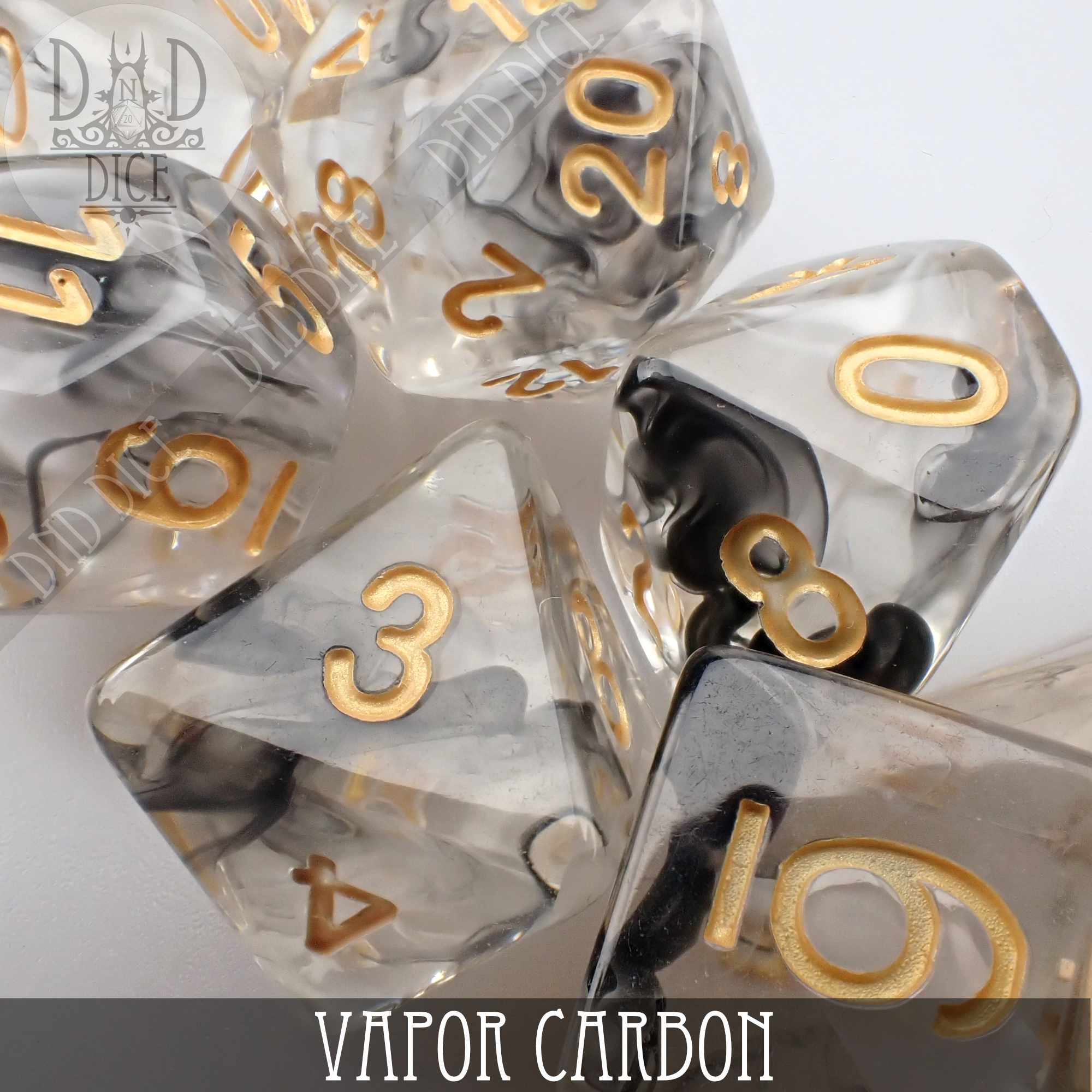 Vapor Carbon Dice Set - Bards & Cards