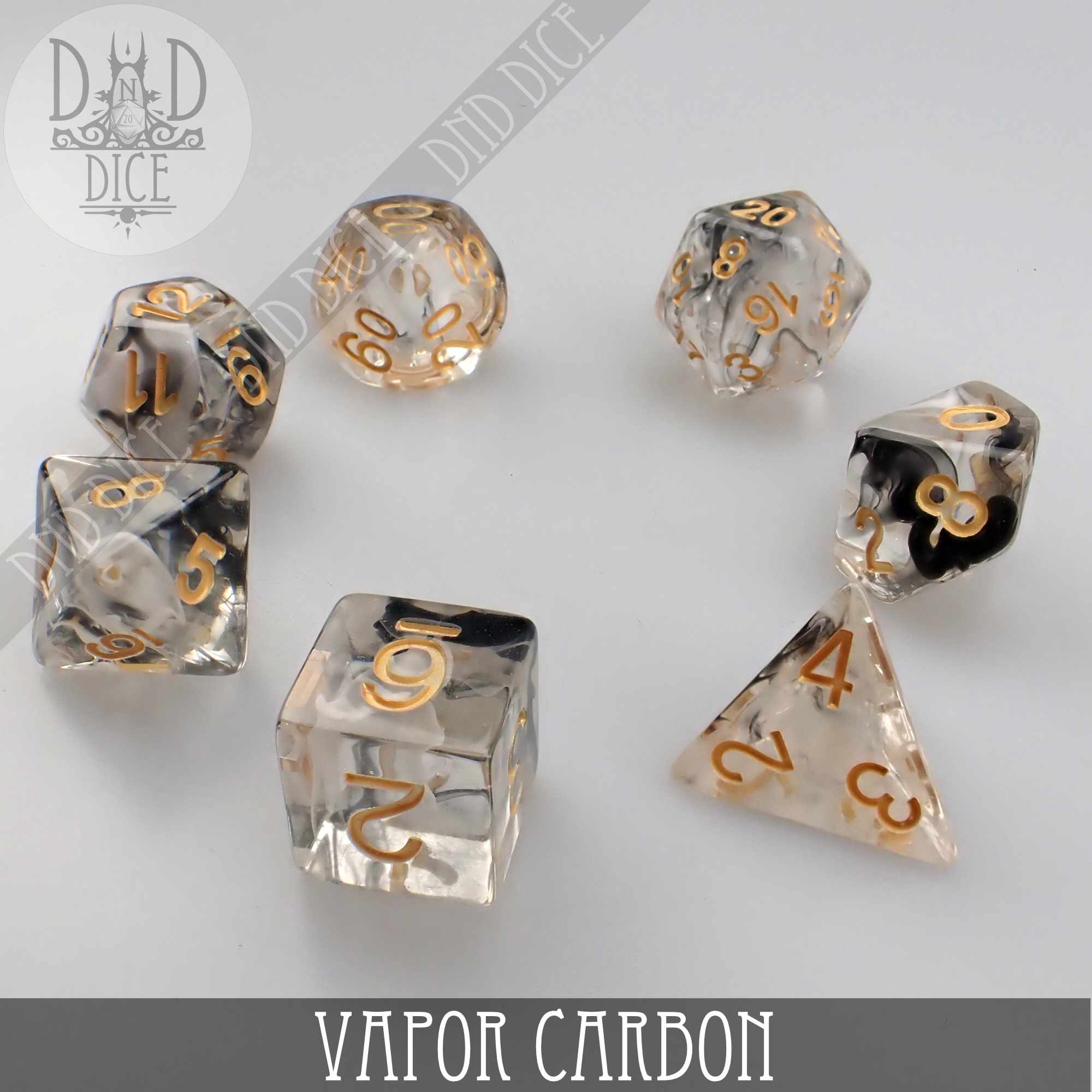 Vapor Carbon Dice Set - Bards & Cards