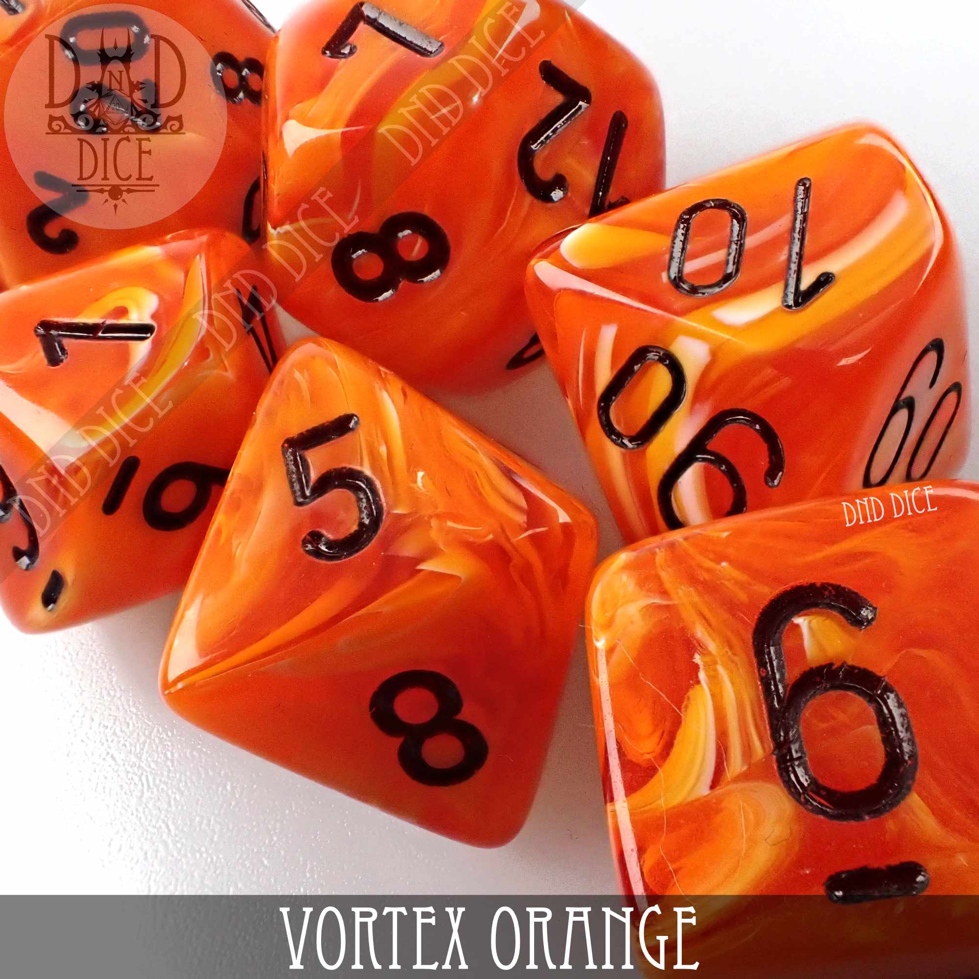 Vortex Orange Dice Set - Bards & Cards