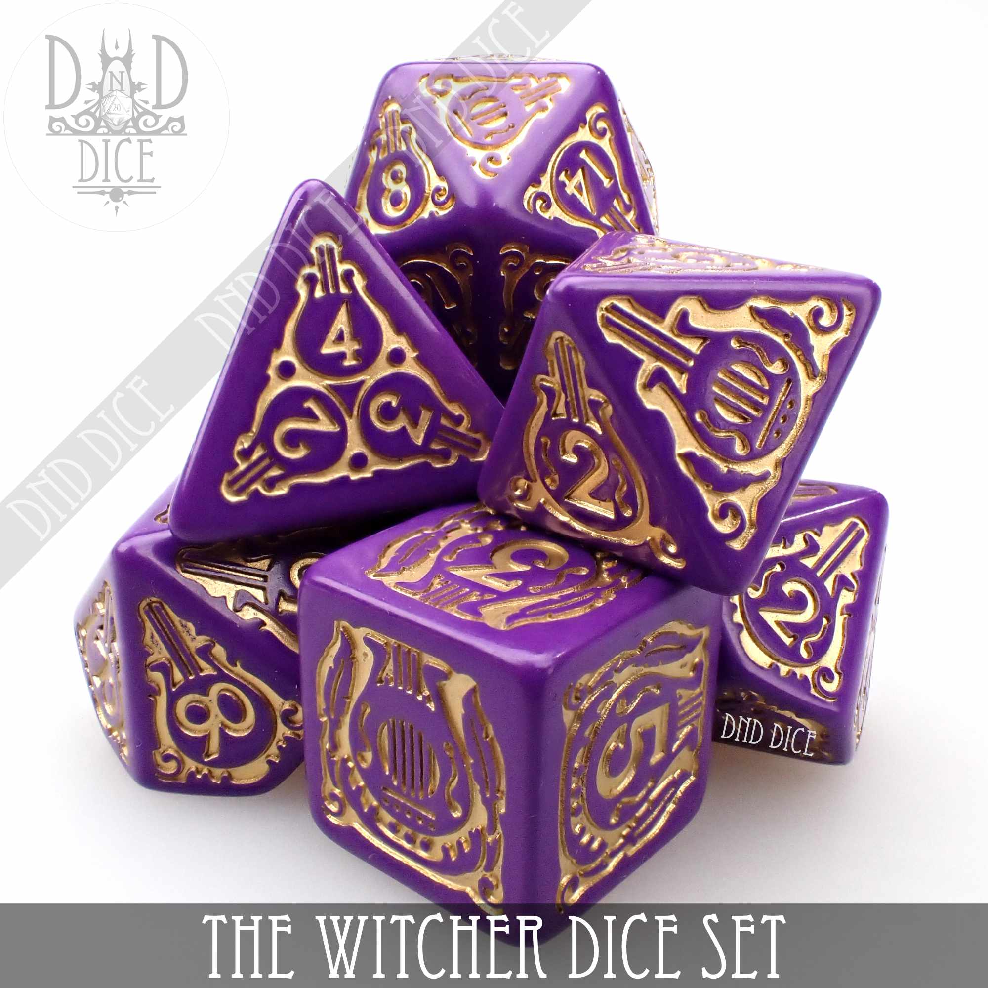 The Witcher Dice Set and Coin - Dandelion / Jaskier - Bards & Cards