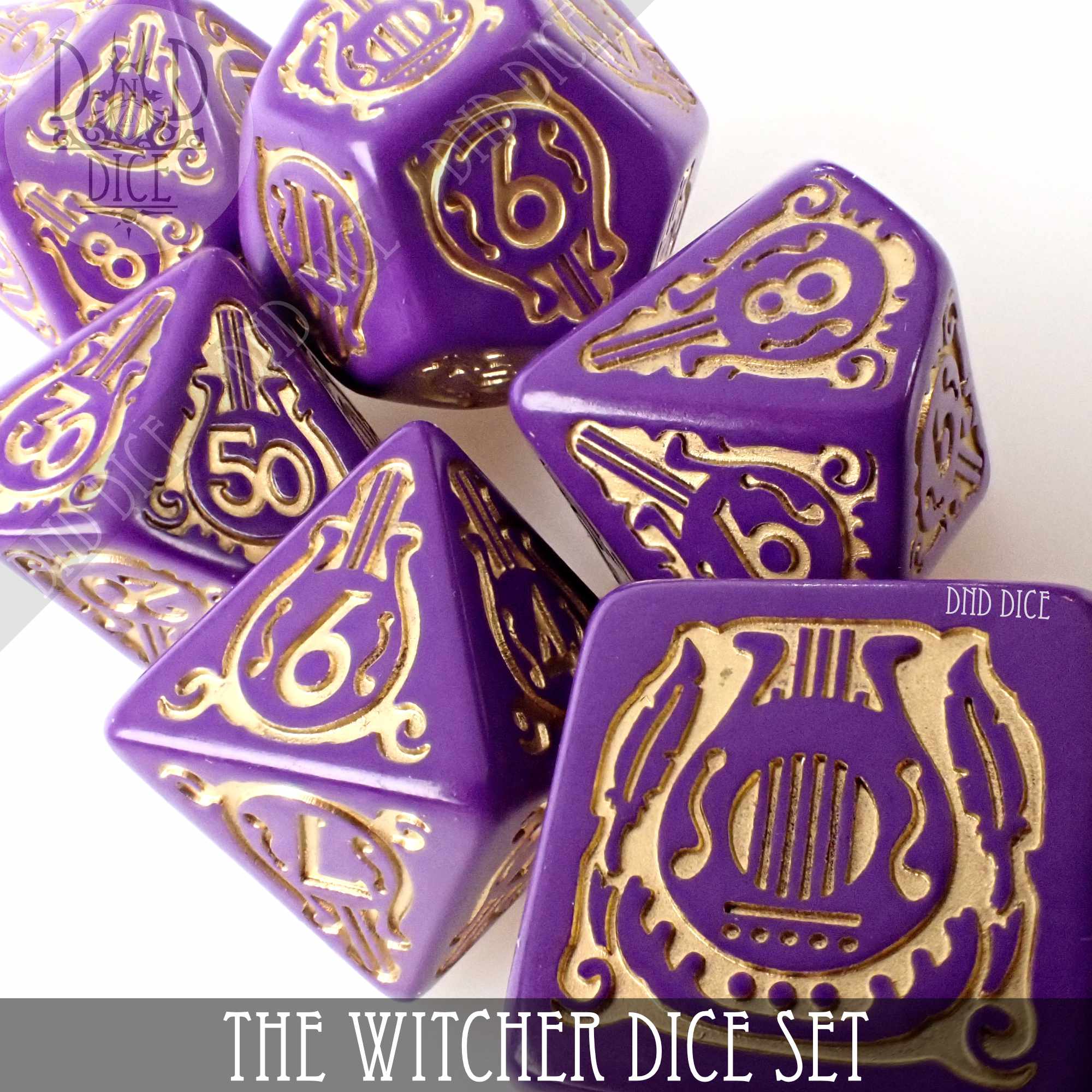 The Witcher Dice Set and Coin - Dandelion / Jaskier - Bards & Cards