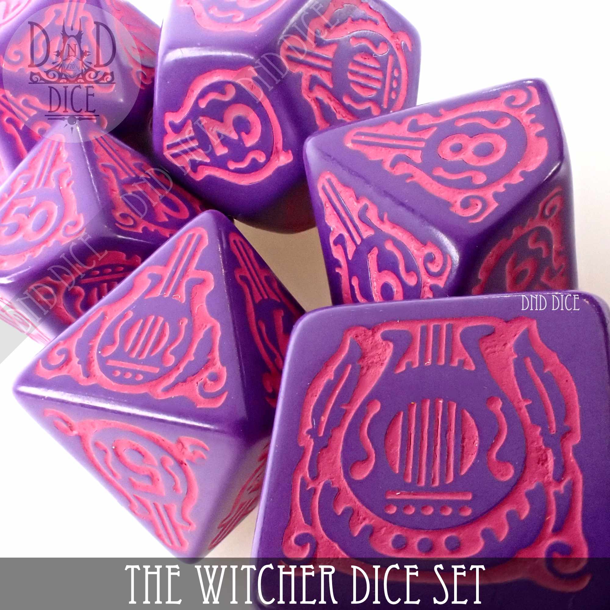 The Witcher Dice Set and Coin - Dandelion / Jaskier - Bards & Cards