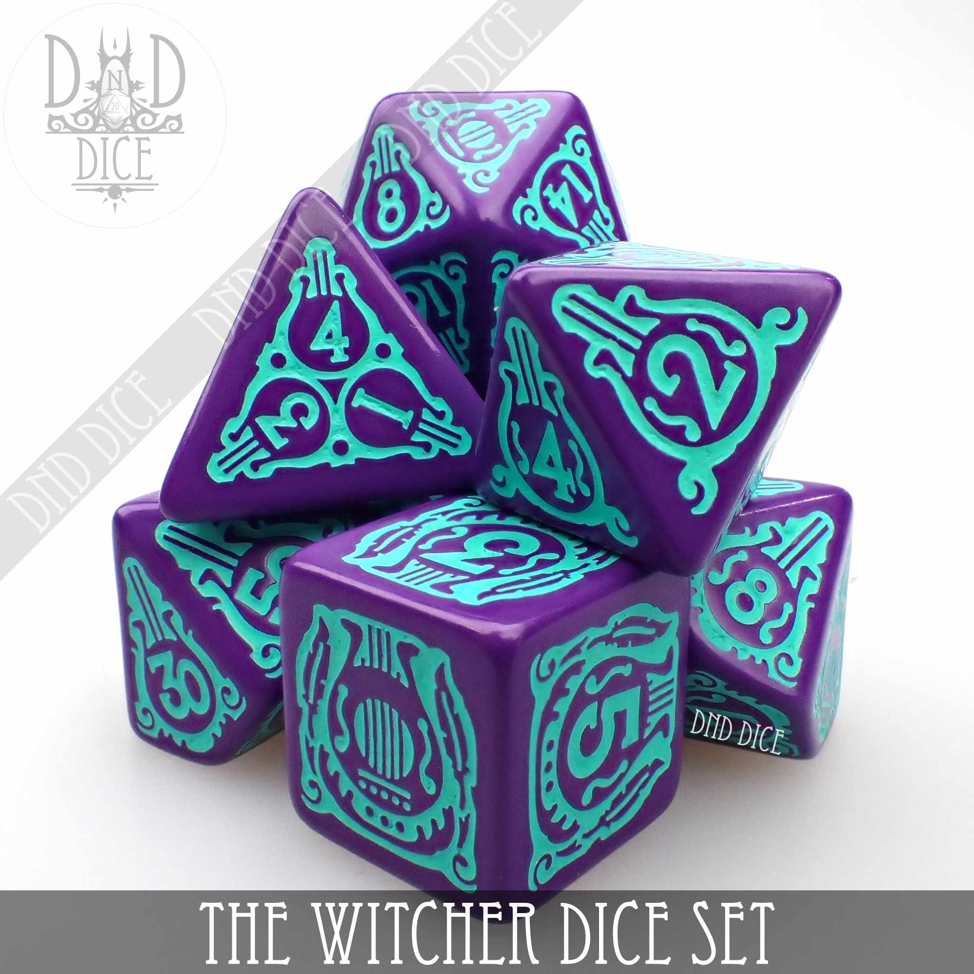 The Witcher Dice Set and Coin - Dandelion / Jaskier - Bards & Cards